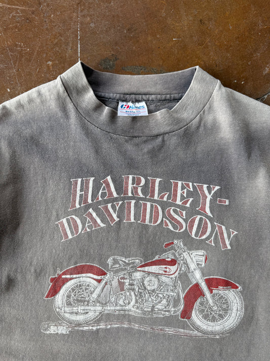 80s faded Harley Davidson "red bike" biker shirt (LARGE)