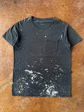 2000s Black Blank "paint splatter" pocket shirt (LARGE)
