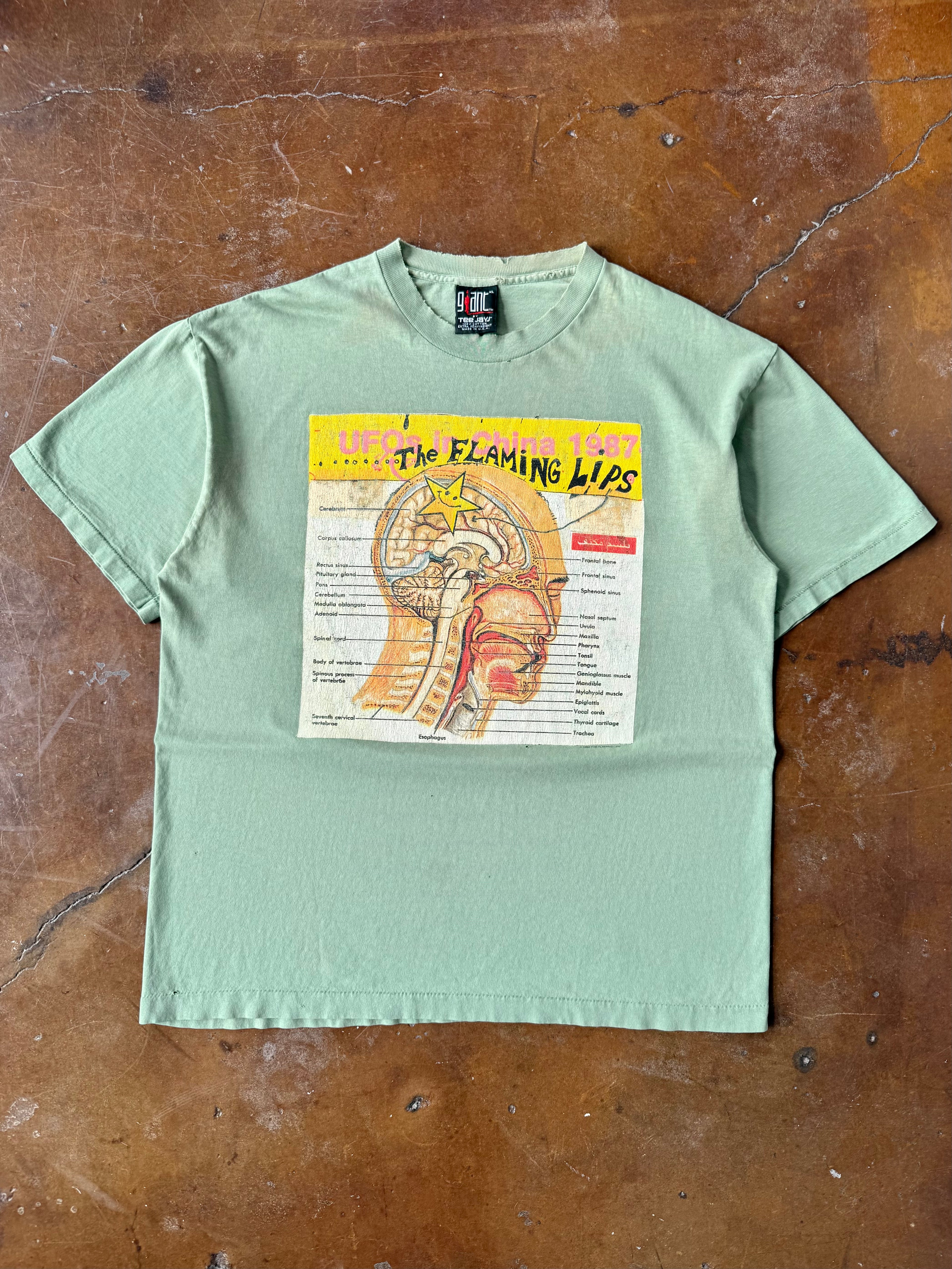 1994 lightly faded The Flaming Lips "UFOs in China 1987" band shirt (XL)