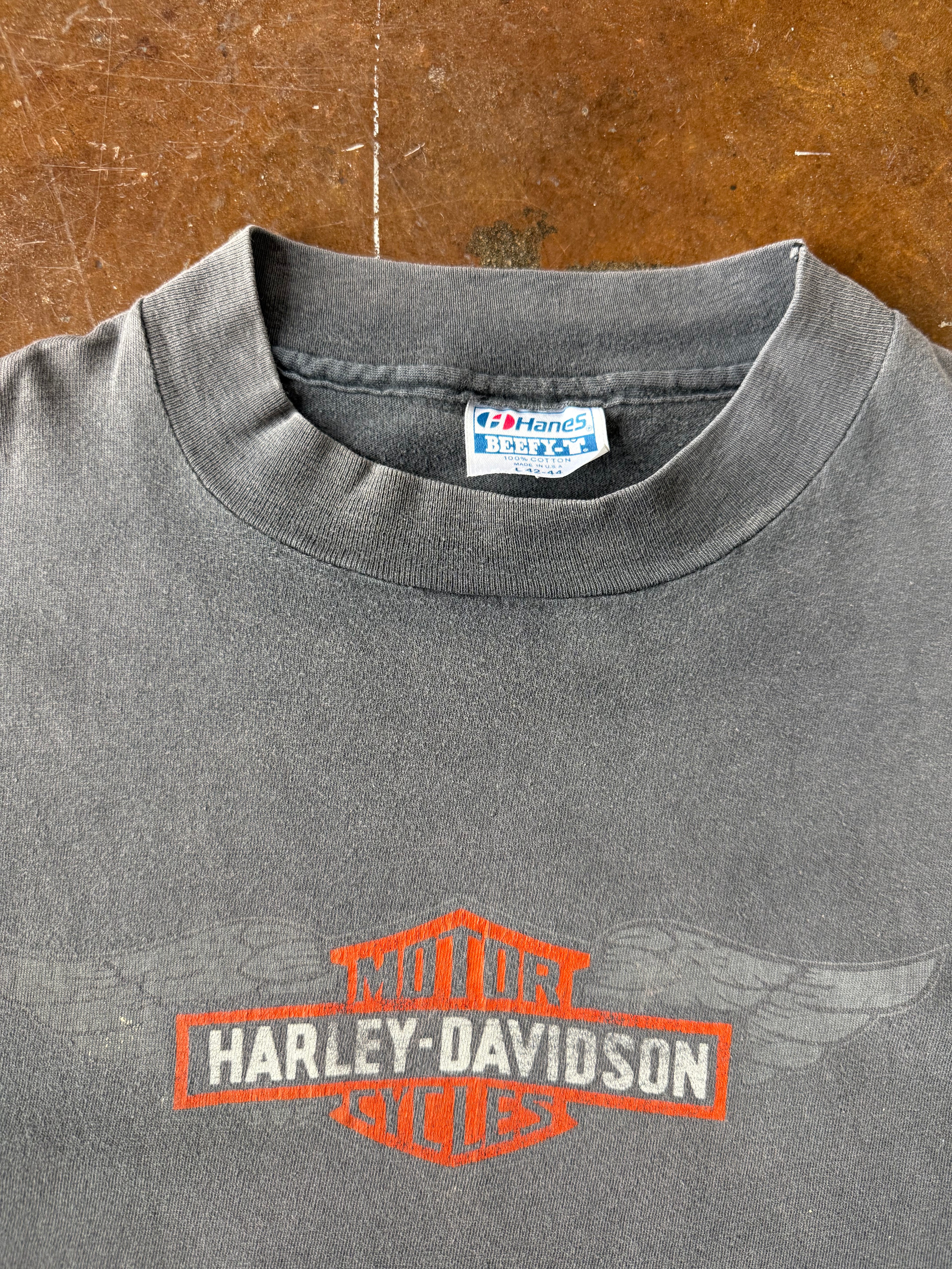 80s faded Harley Davidson "winged emblem" biker shirt (LARGE)