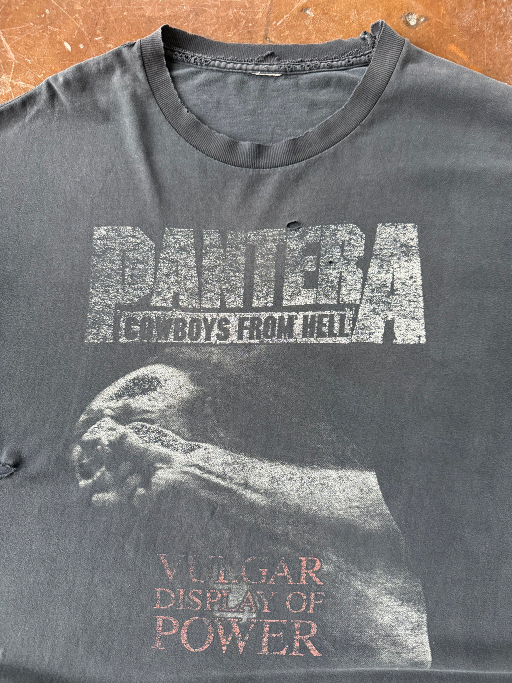 90s distressed Pantera "stronger than all" band shirt (XL)