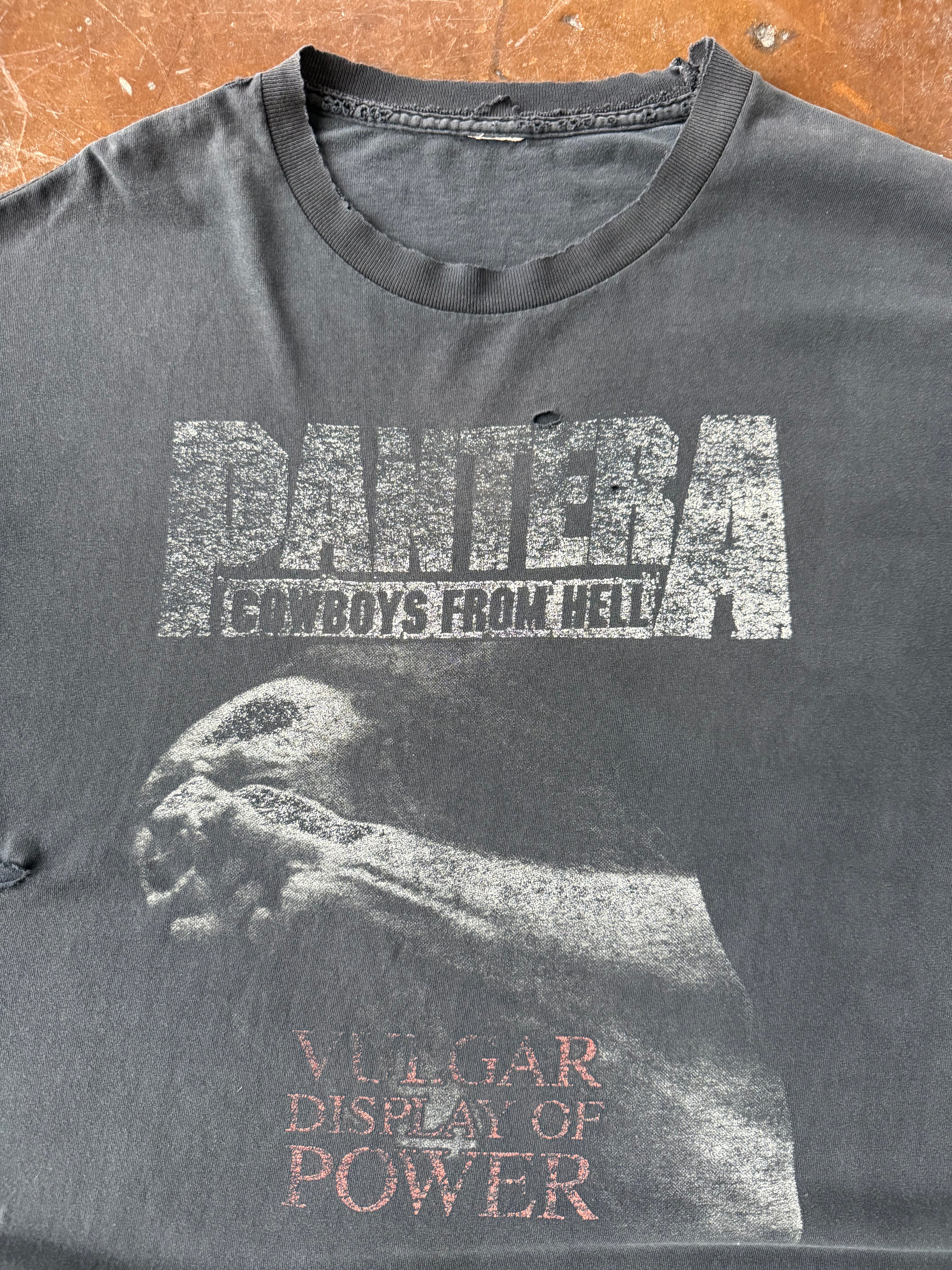 90s distressed Pantera "stronger than all" band shirt (XL)