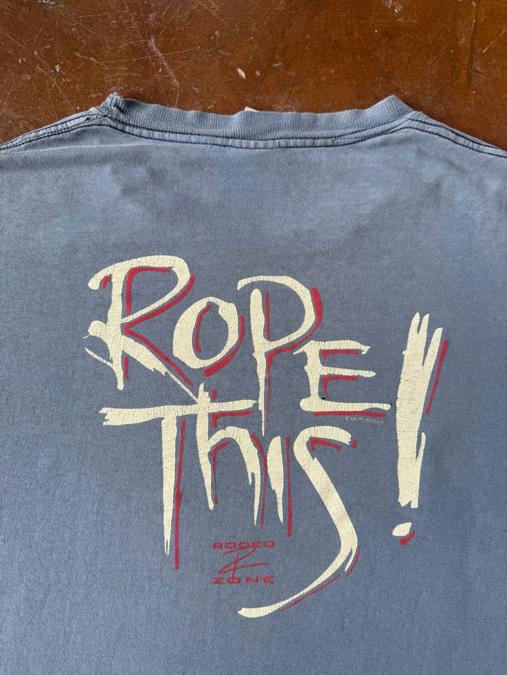 90s lightly distressed Rodeo Zone "rope this" shirt (XL)