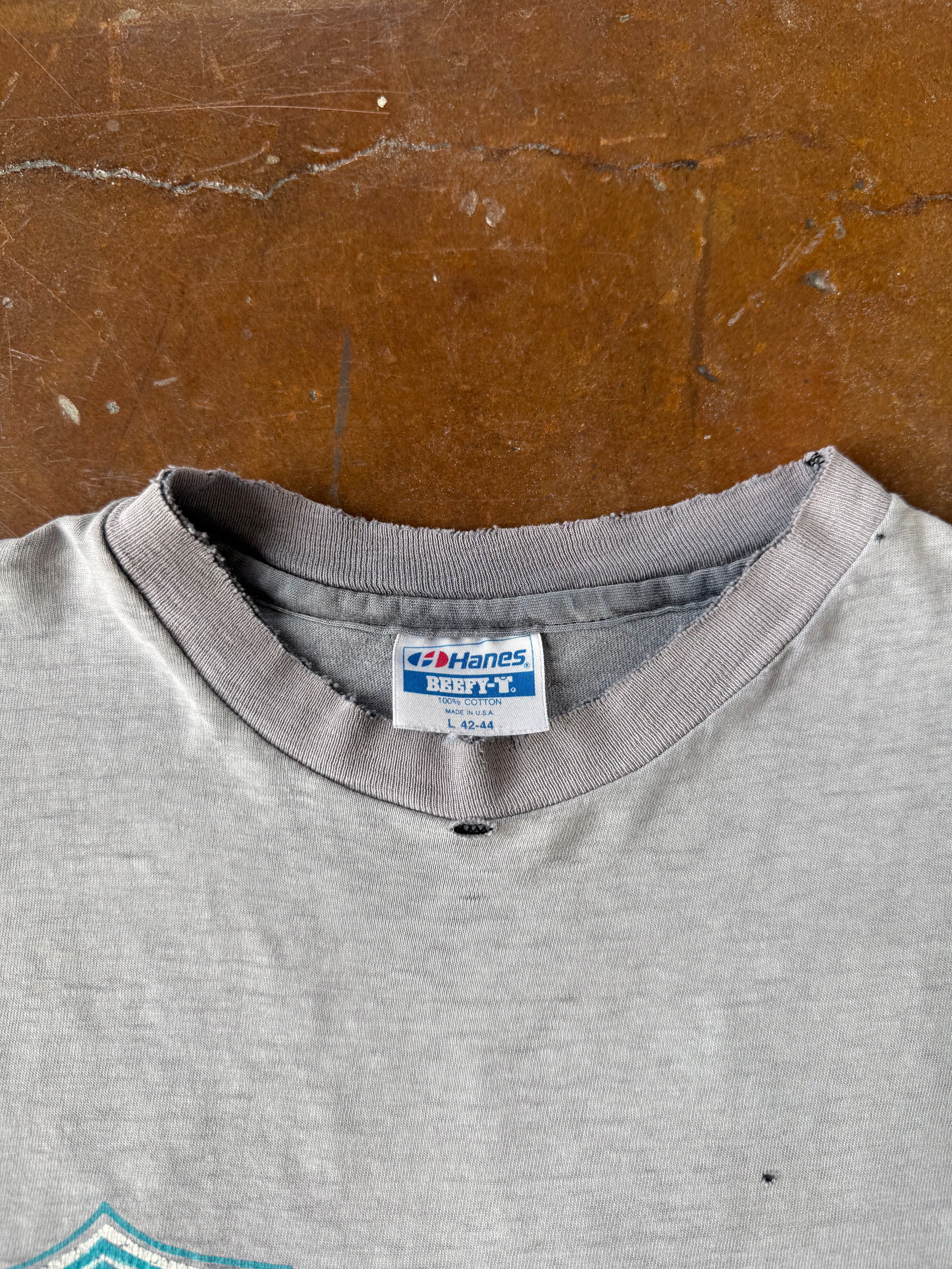 80s heavily faded & distressed Stacks Cycles "harley style" pocket shirt (LARGE)