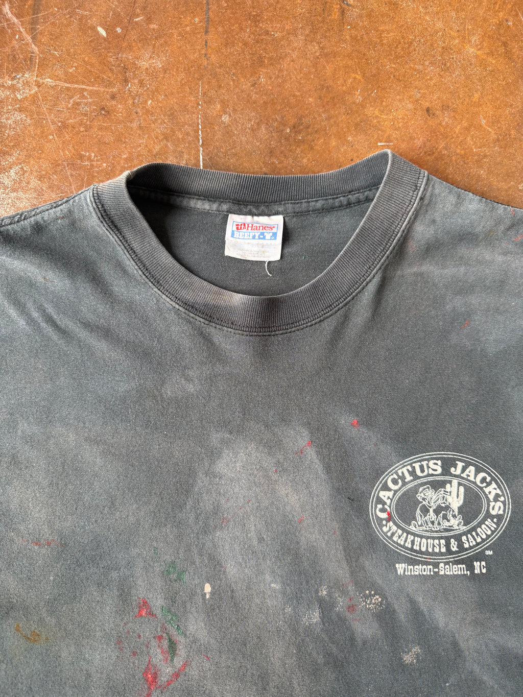90s faded Cactus Jack's "no bull" biker shirt (XL)