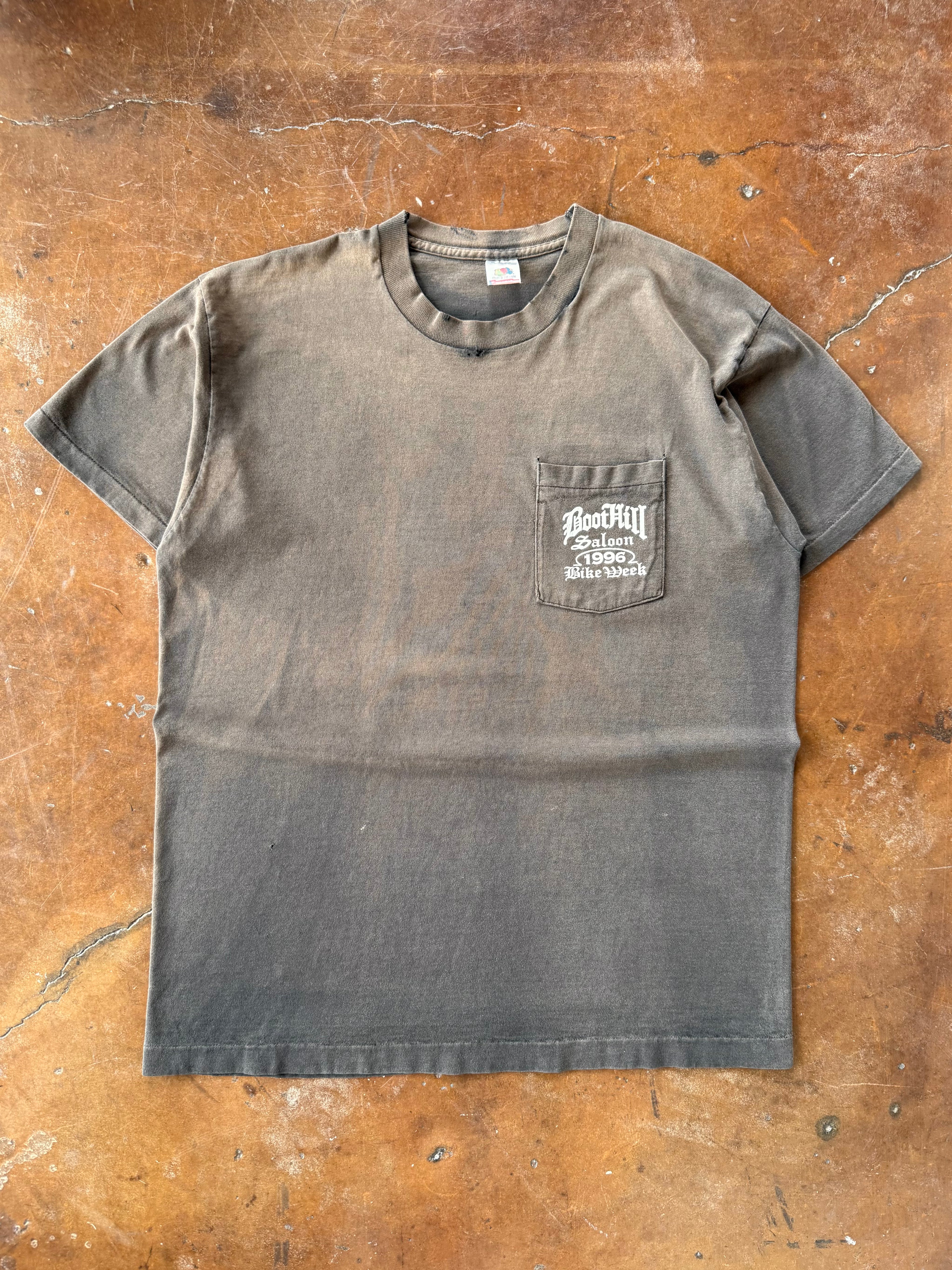 1996 faded Boothill Saloon "chrome bike" biker shirt (XL)