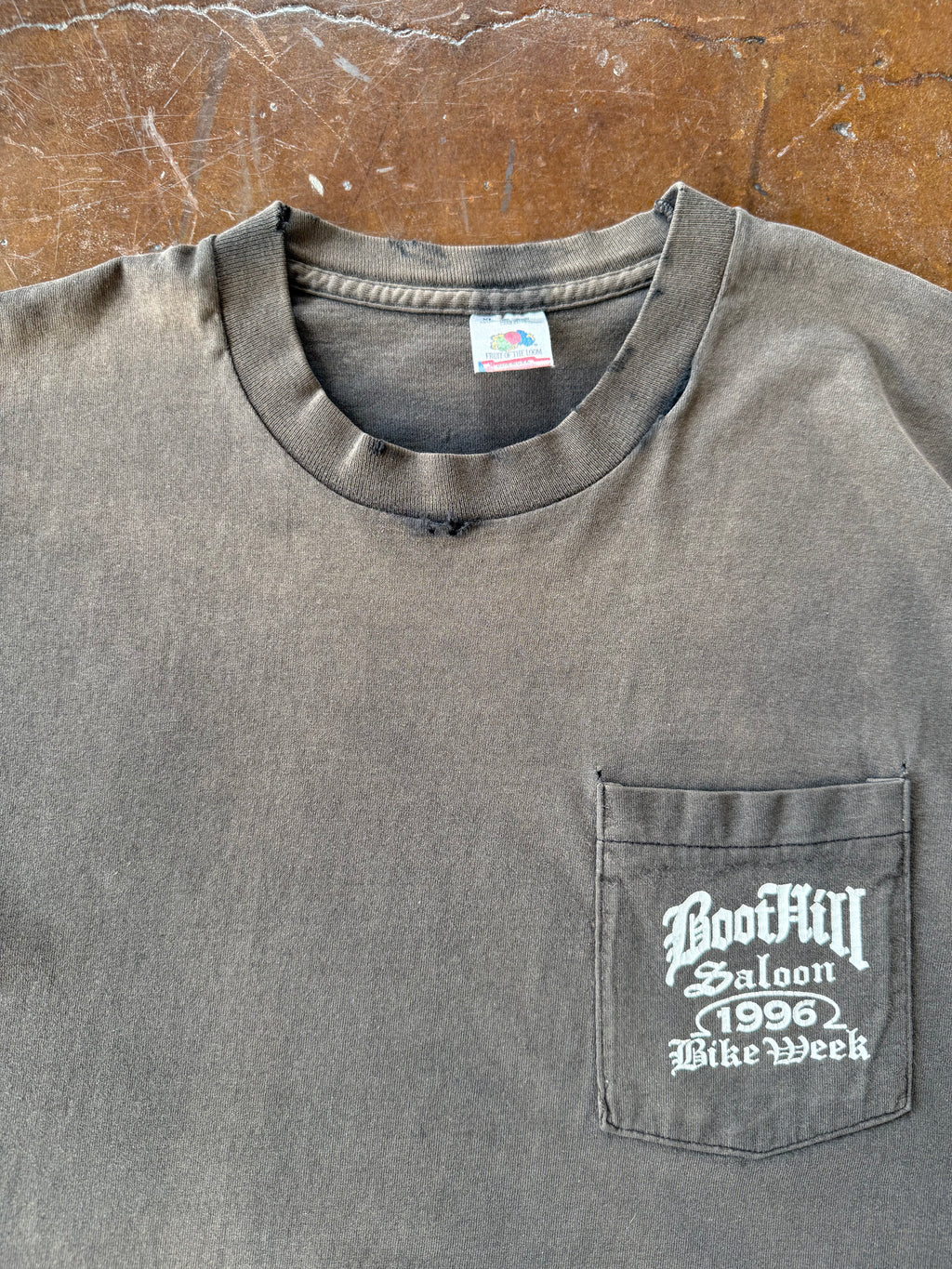 1996 faded Boothill Saloon "chrome bike" biker shirt (XL)