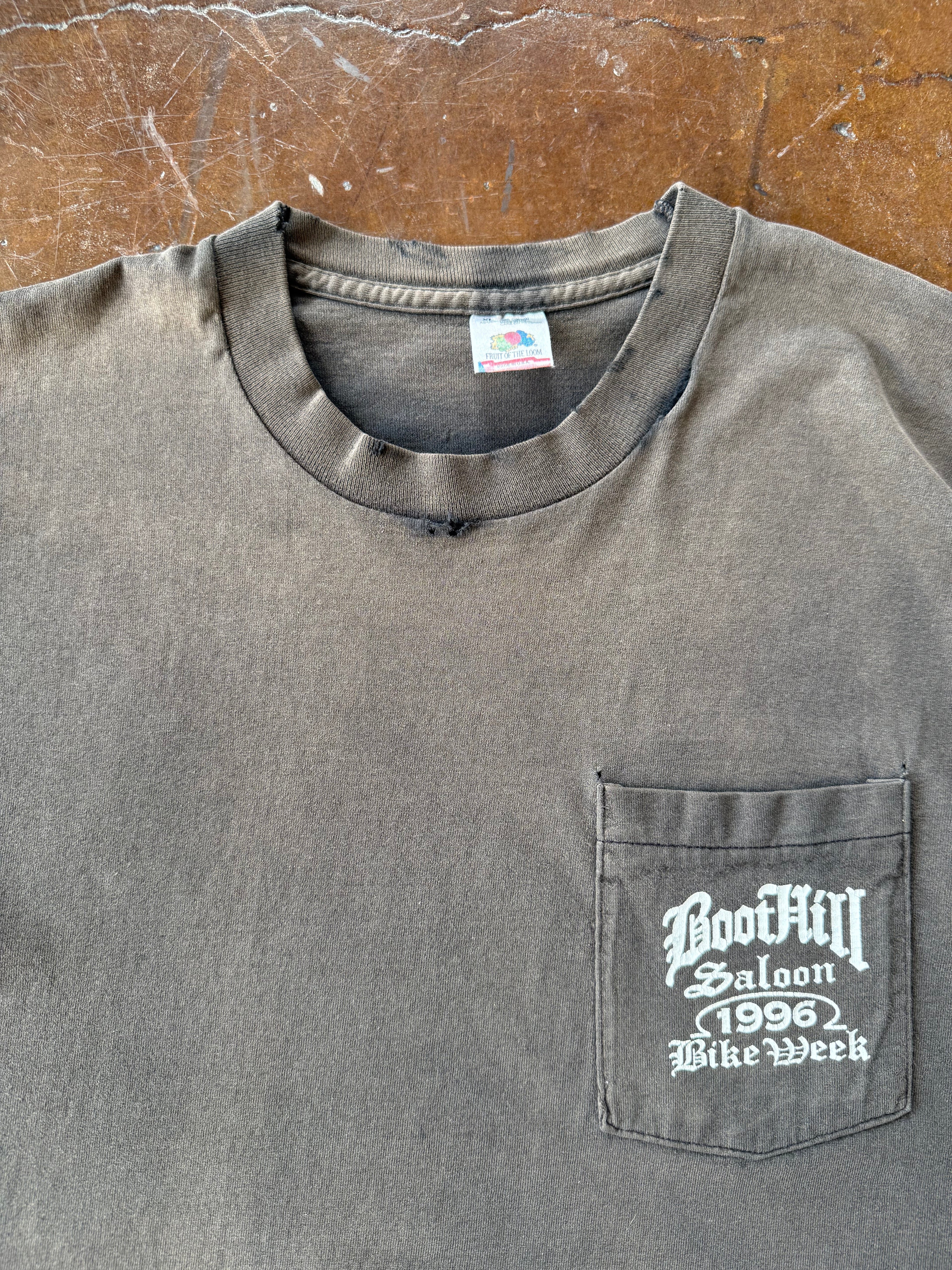 1996 faded Boothill Saloon "chrome bike" biker shirt (XL)
