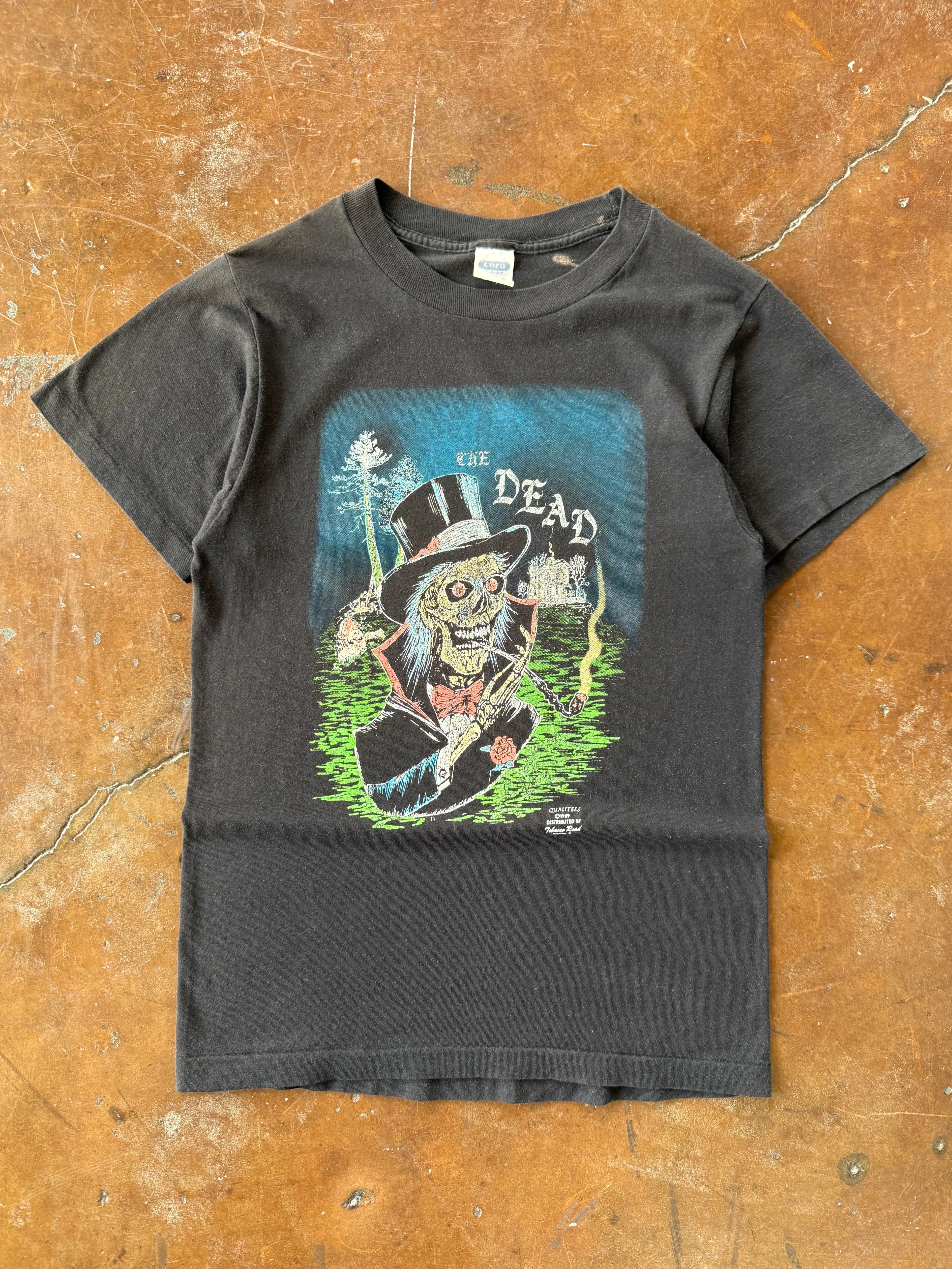 1989 Grateful Dead "magician skeleton" band shirt (MEDIUM)