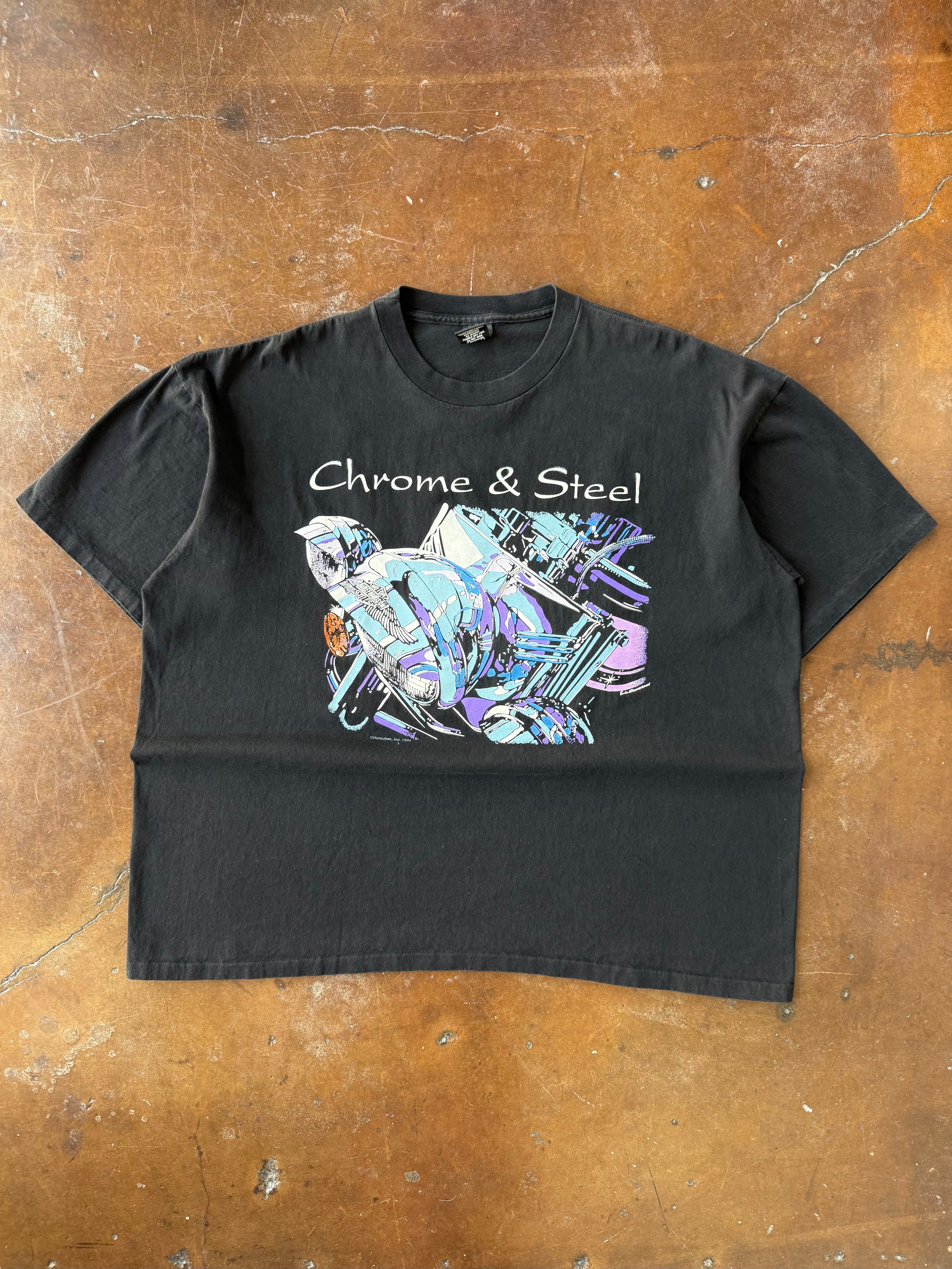 1994 Harley Davidson "chrome & steel" biker shirt (XXL)