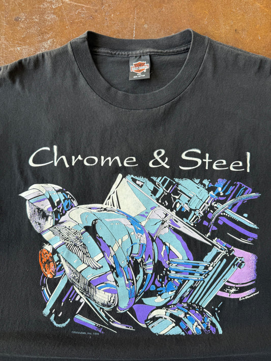 1994 Harley Davidson "chrome & steel" biker shirt (XXL)