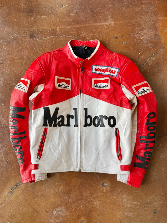 90s Marlboro leather racing jacket (MEDIUM)