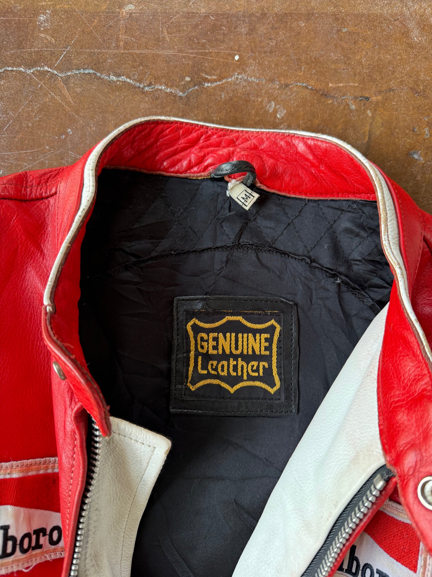 90s Marlboro leather racing jacket (MEDIUM)