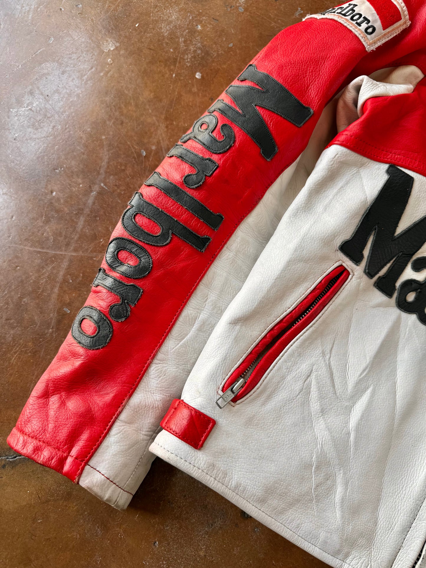 90s Marlboro leather racing jacket (MEDIUM)