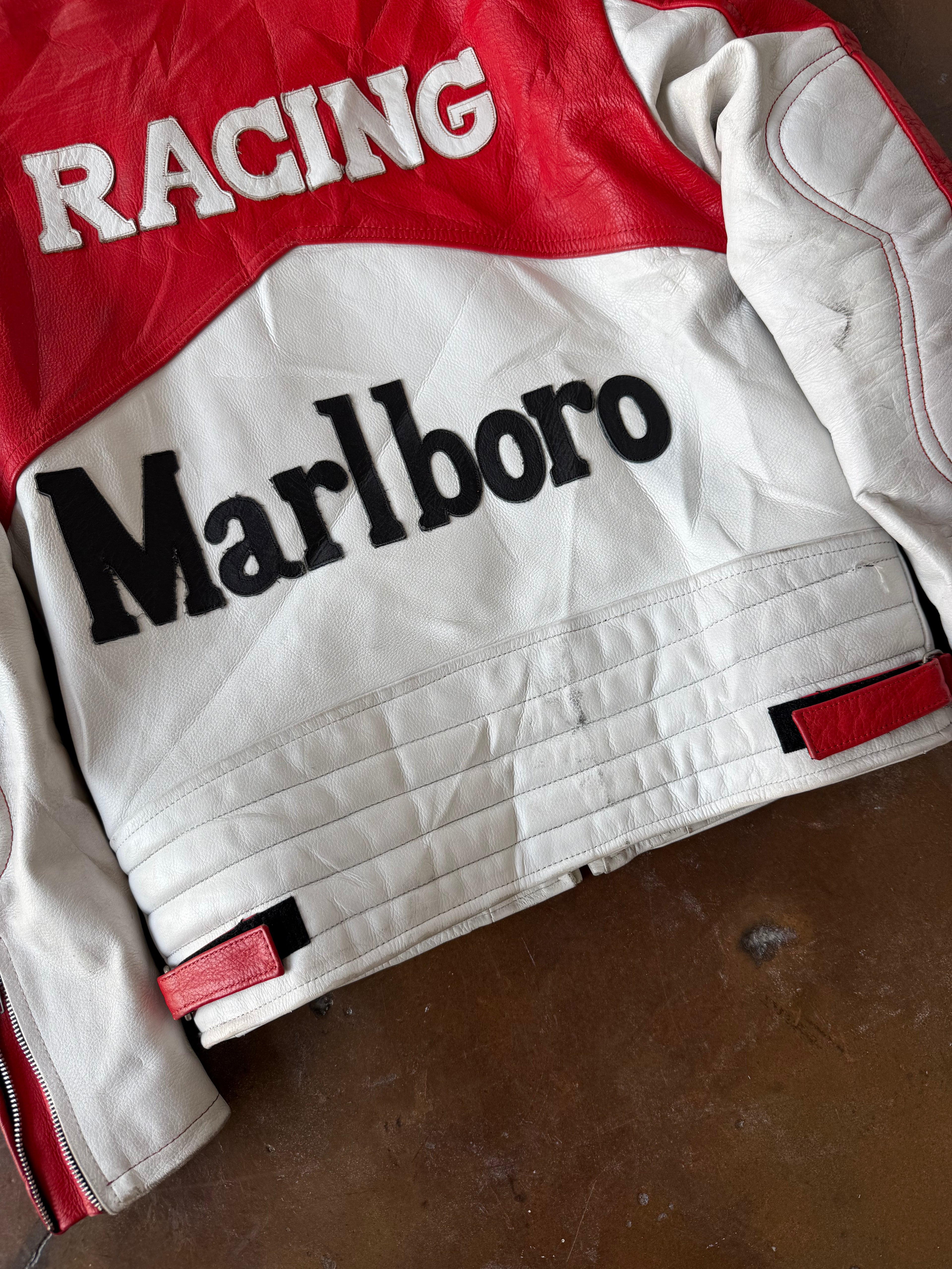 90s Marlboro leather racing jacket (MEDIUM)