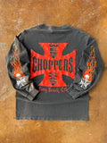 2000s West Coast Choppers "flame skull" longsleeve shirt (XL)