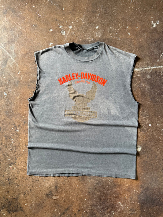 90s faded Harley Davidson "cigrattes" biker cut-off shirt (XL)