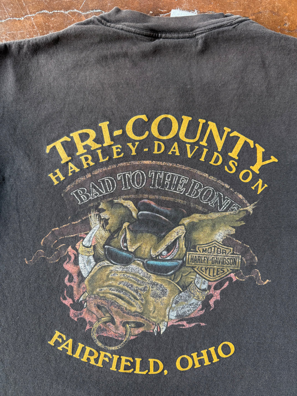 2000s Harley Davidson "flame skull" longsleeve shirt (MEDIUM)