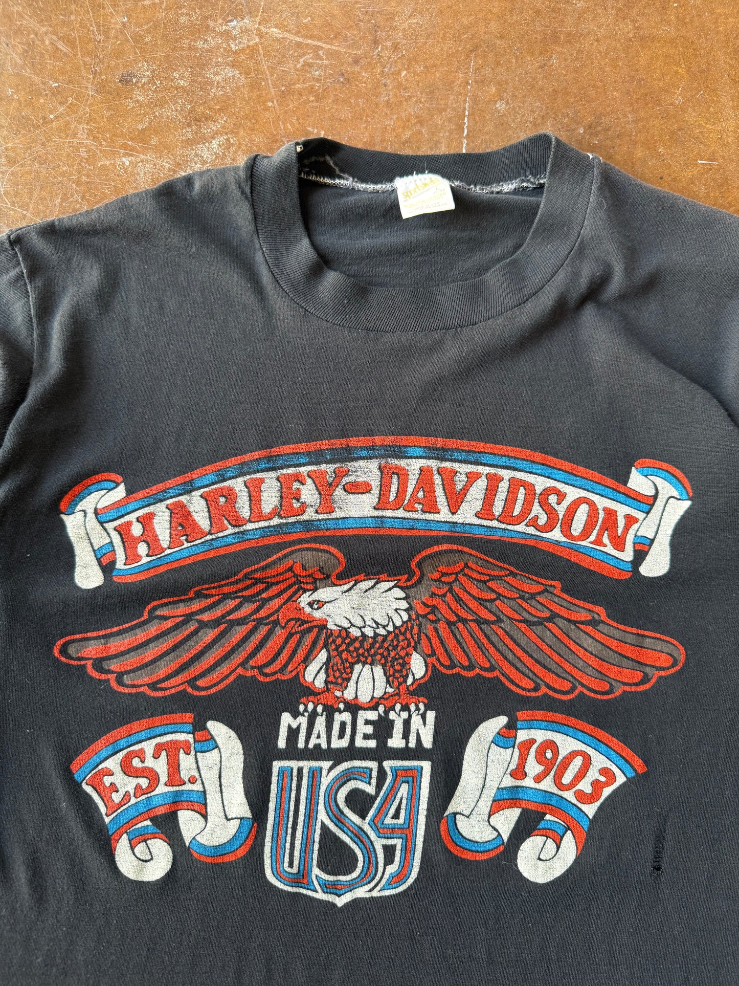 90s Harley Davidson "eagle banner" biker shirt (LARGE)