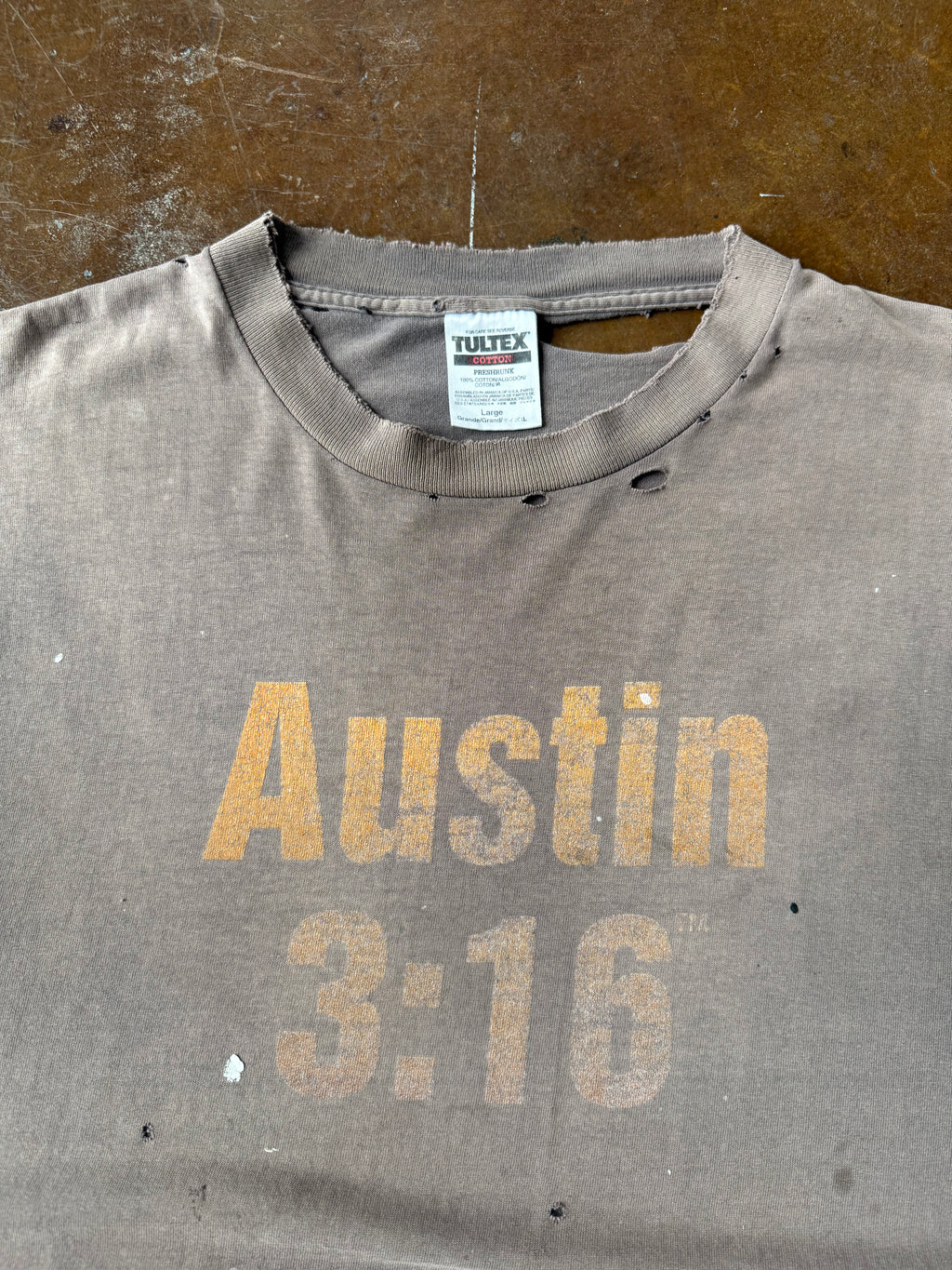 90s faded & distressed WWE Stone Cold Steve Austin "brewery" cut-off shirt (LARGE)