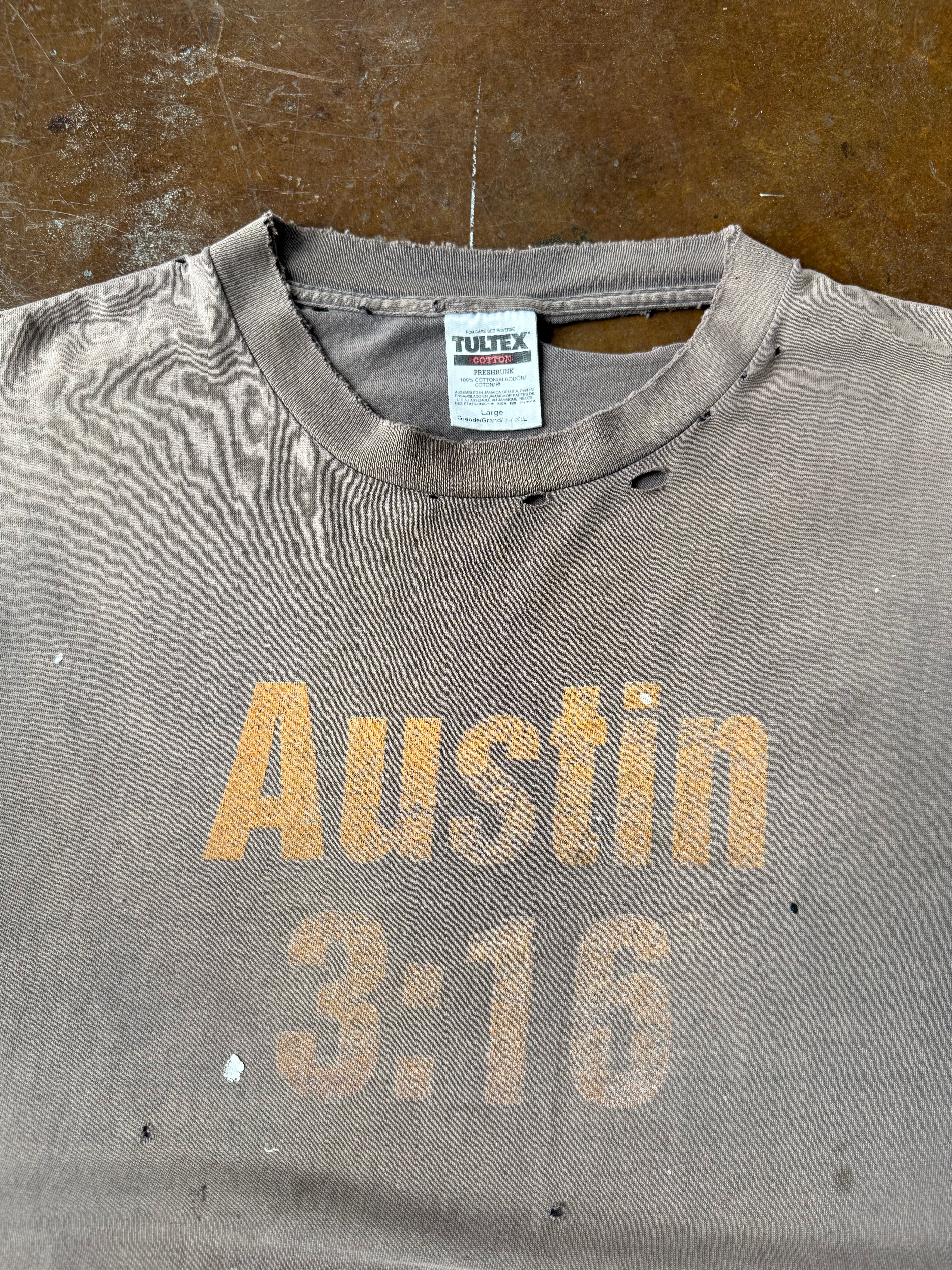 90s faded & distressed WWE Stone Cold Steve Austin "brewery" cut-off shirt (LARGE)