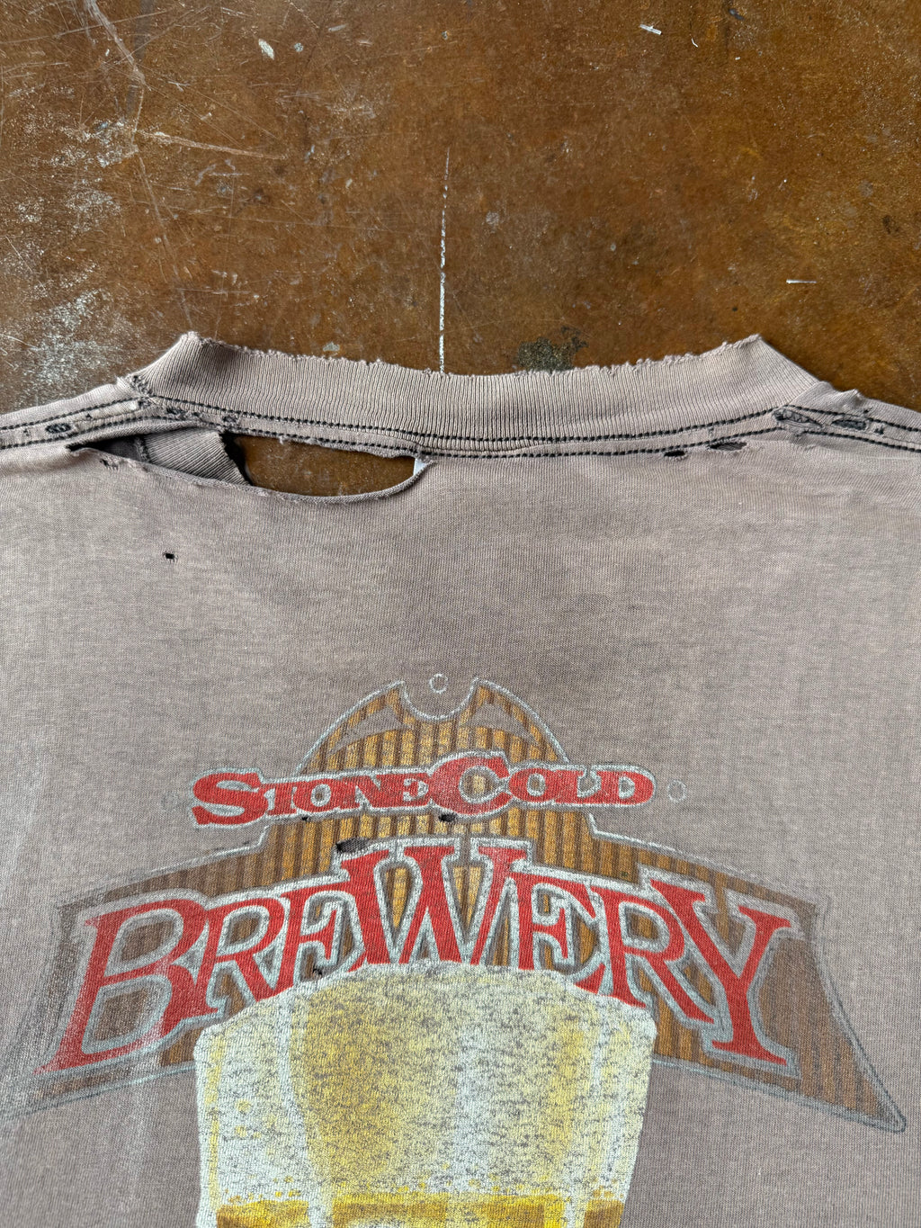 90s faded & distressed WWE Stone Cold Steve Austin "brewery" cut-off shirt (LARGE)