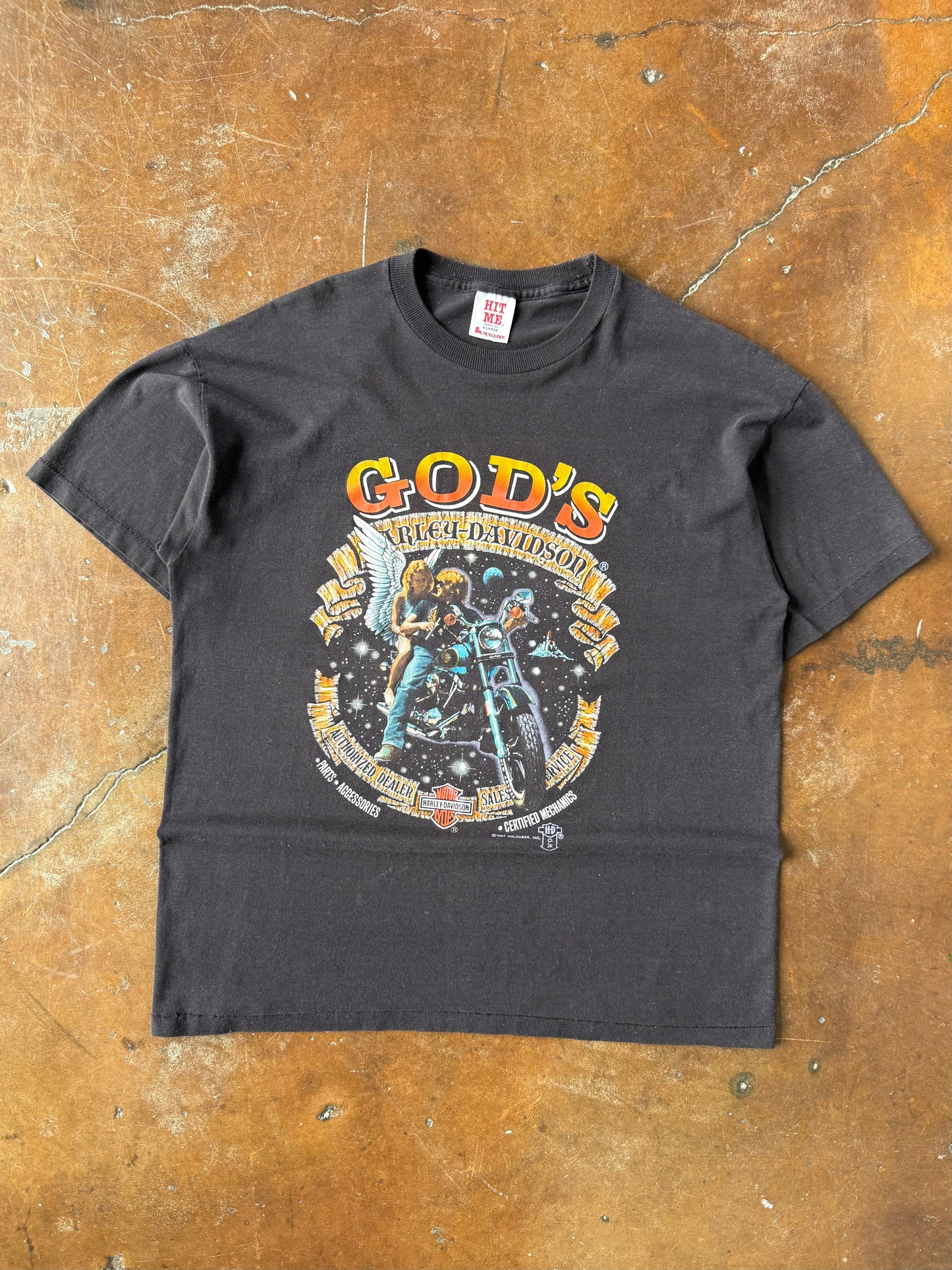 1987 Harley Davidson "god's harley" biker shirt (XL)