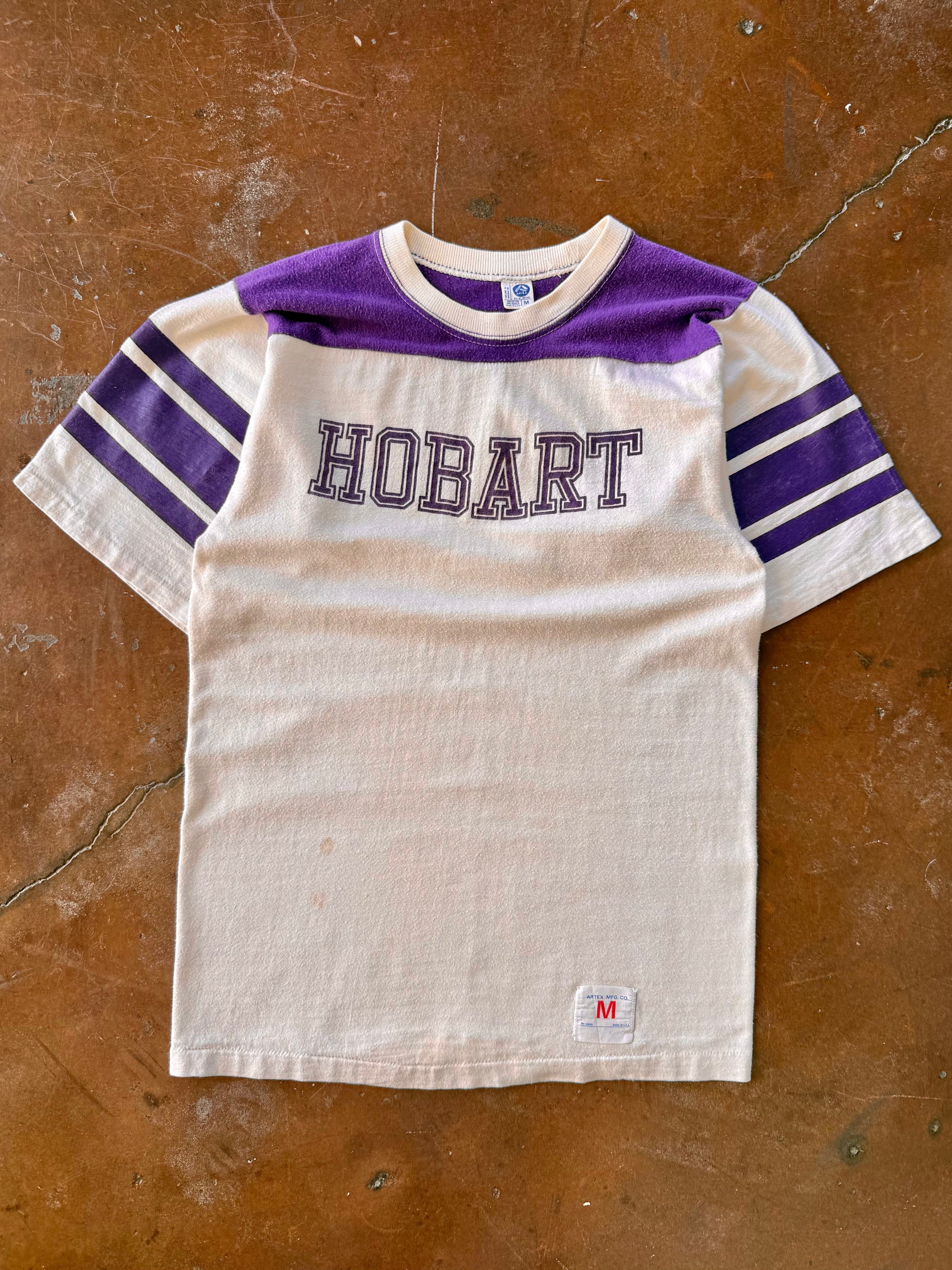 80s Hobart cotton jersey style shirt (MEDIUM)