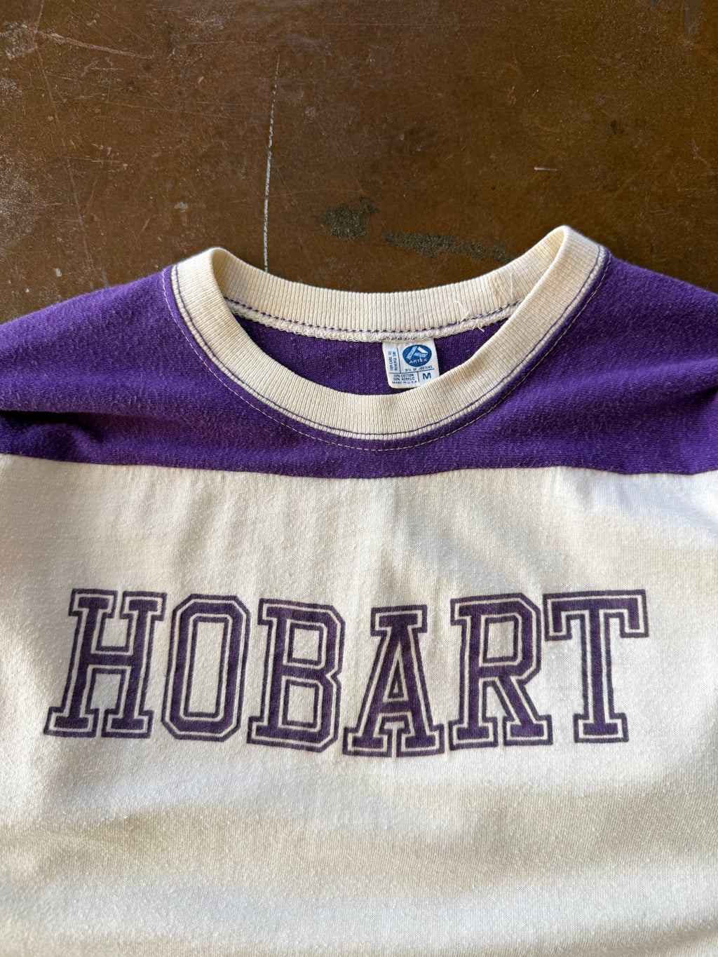 80s Hobart cotton jersey style shirt (MEDIUM)