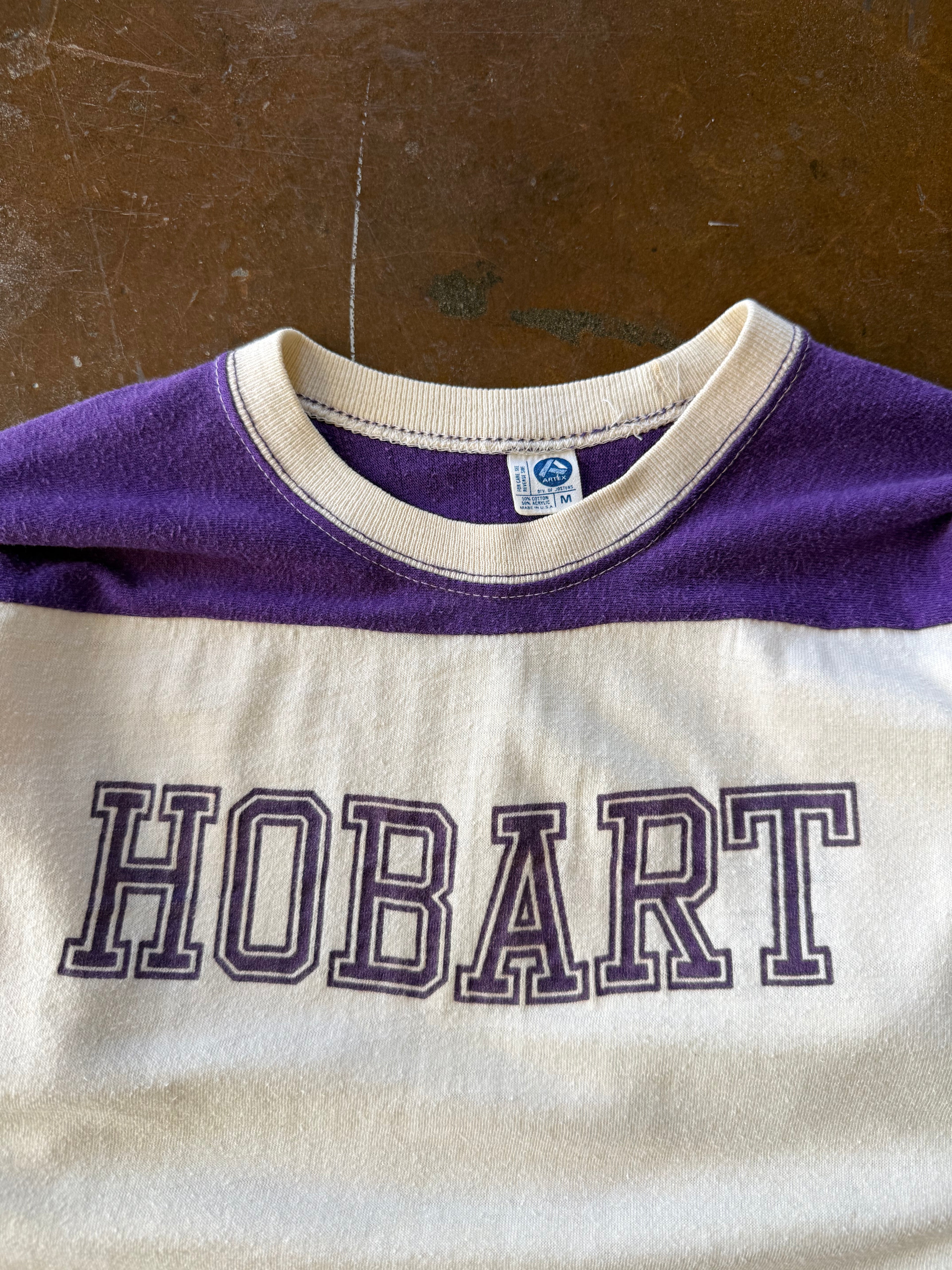 80s Hobart cotton jersey style shirt (MEDIUM)