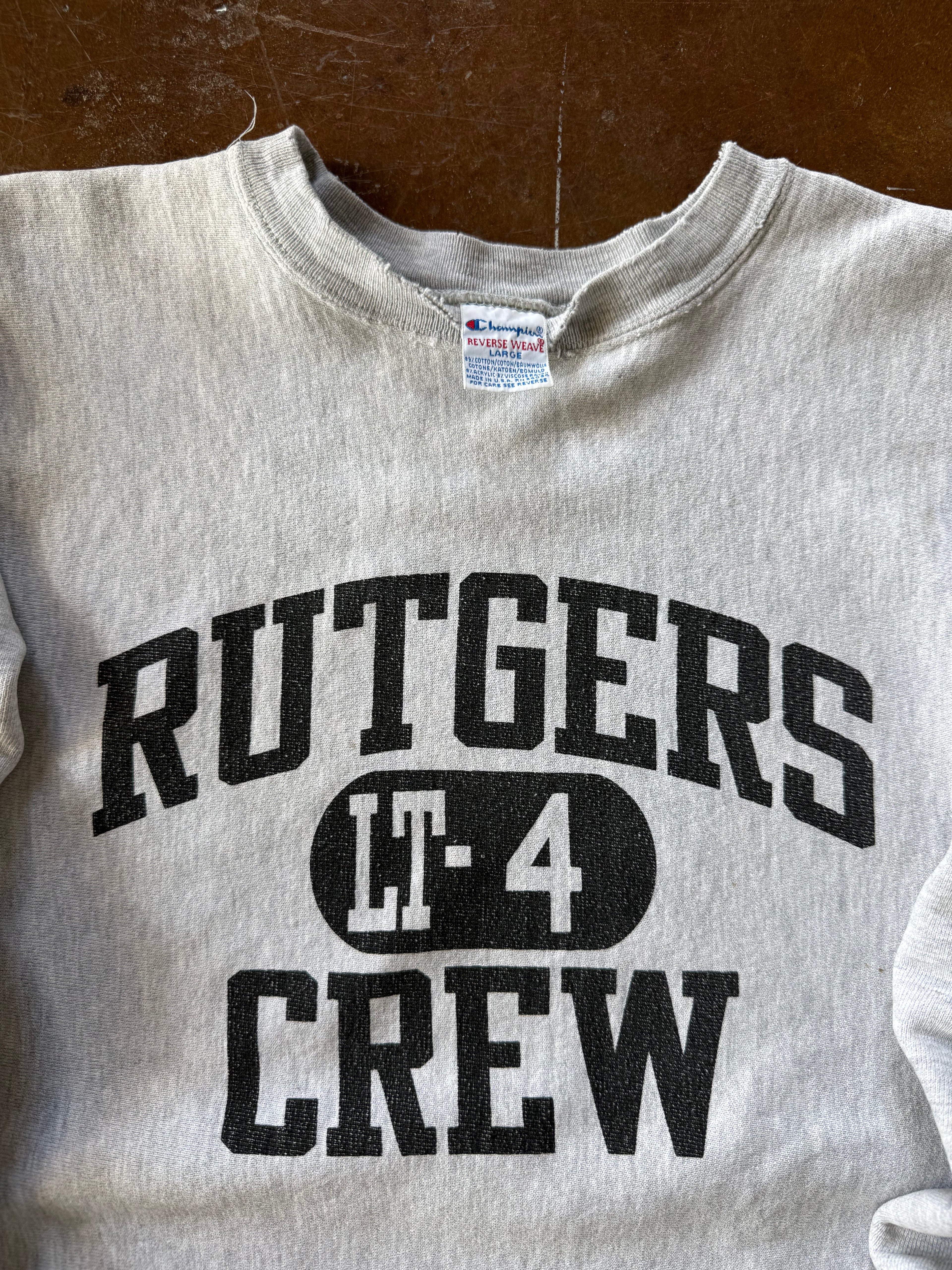 90s Champion "rutgers crew" reverse weave sweater (LARGE)