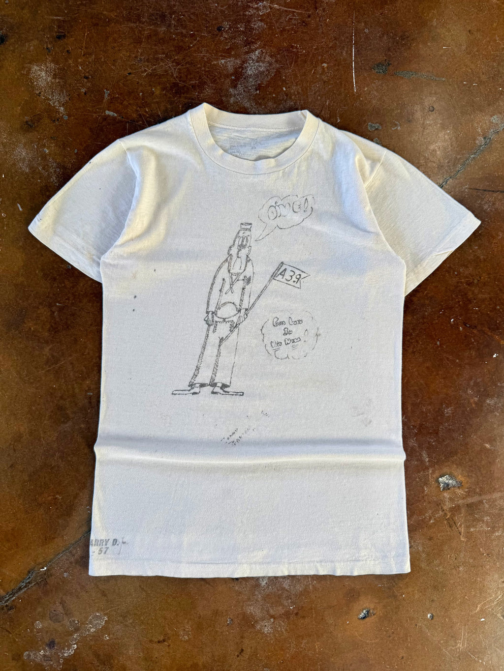 60s Vietnam Era US Marine stencil shirt (MEDIUM)
