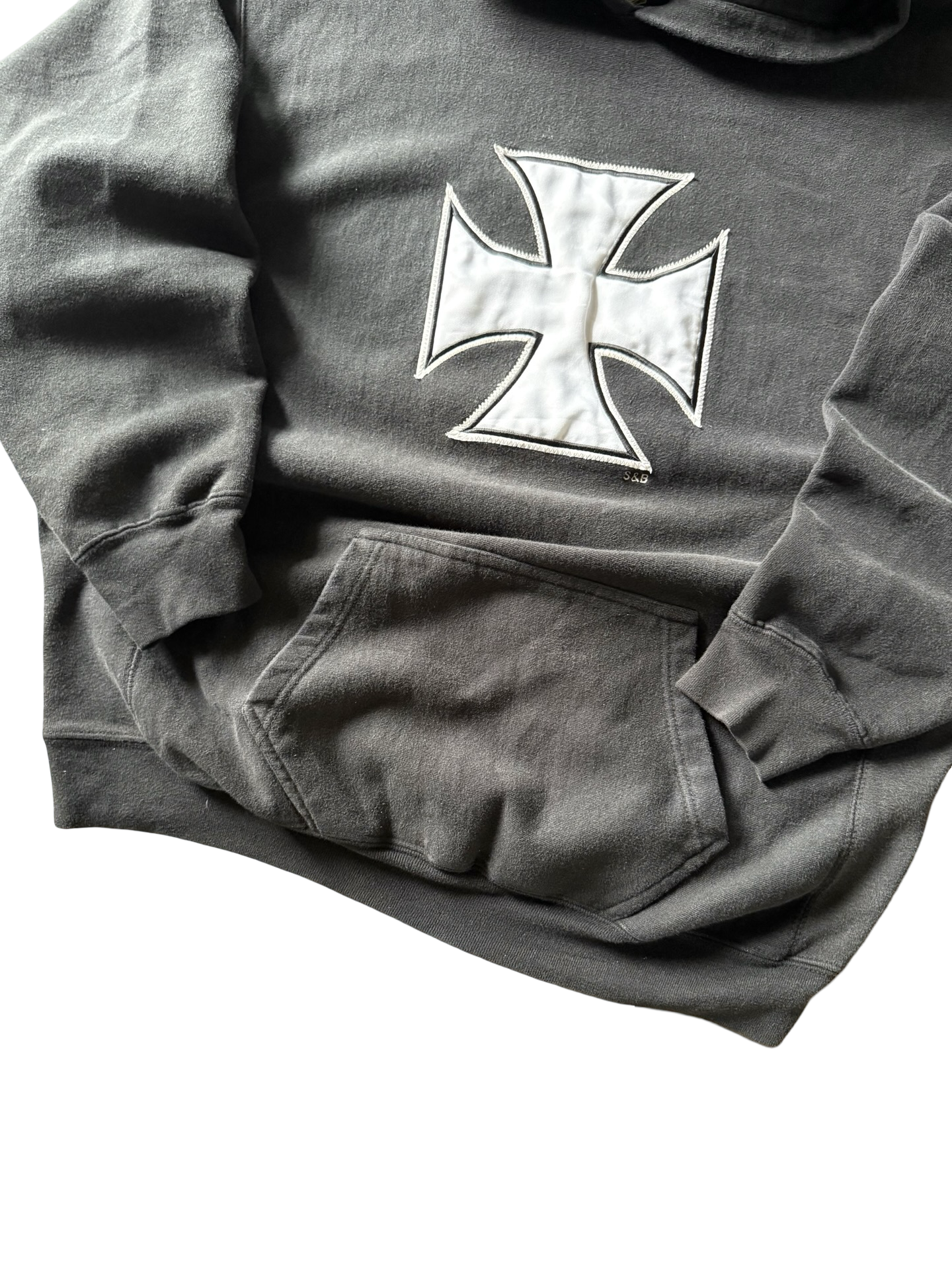 2000s Iron Cross biker weave style hoodie (XL)