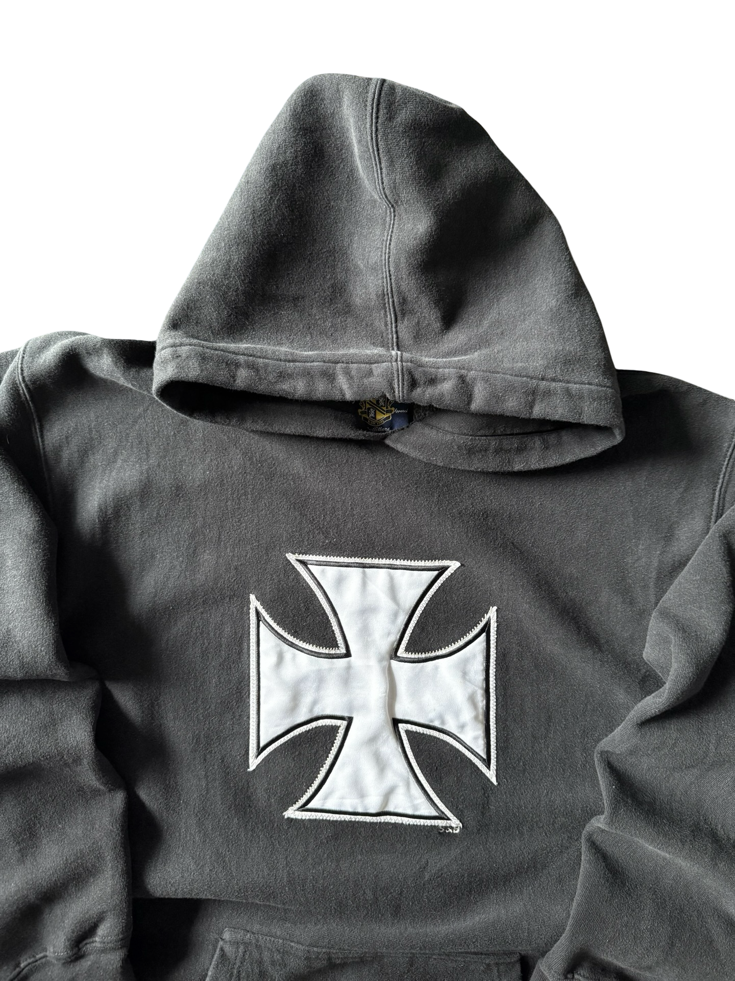 2000s Iron Cross biker weave style hoodie (XL)