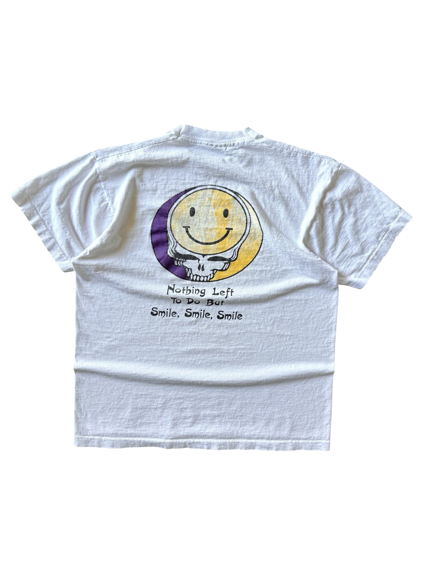 90s vintage Grateful Dead smiley face "nothing left to do but smile, smile, smile" band shirt