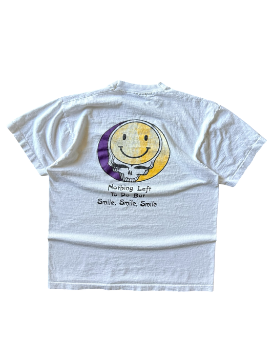 90s vintage Grateful Dead smiley face "nothing left to do but smile, smile, smile" band shirt