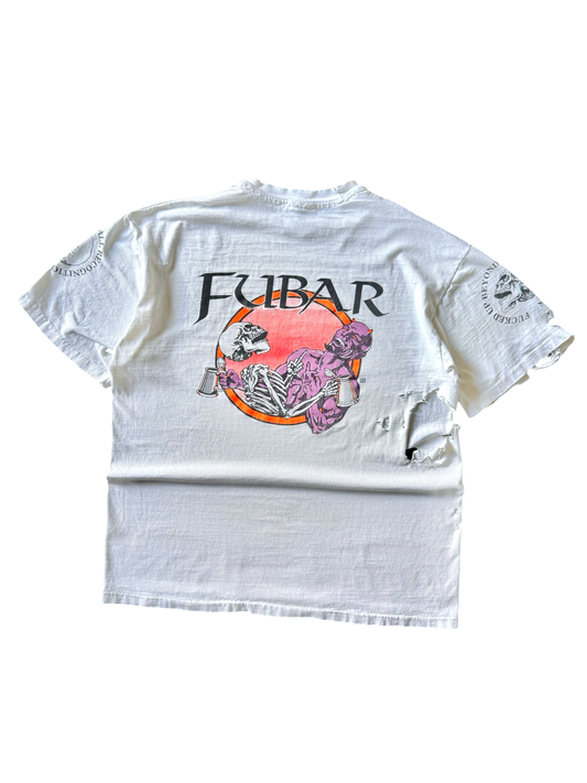 90s FUBAR "f%$@&d up beyond all recognition" white shirt (LARGE)