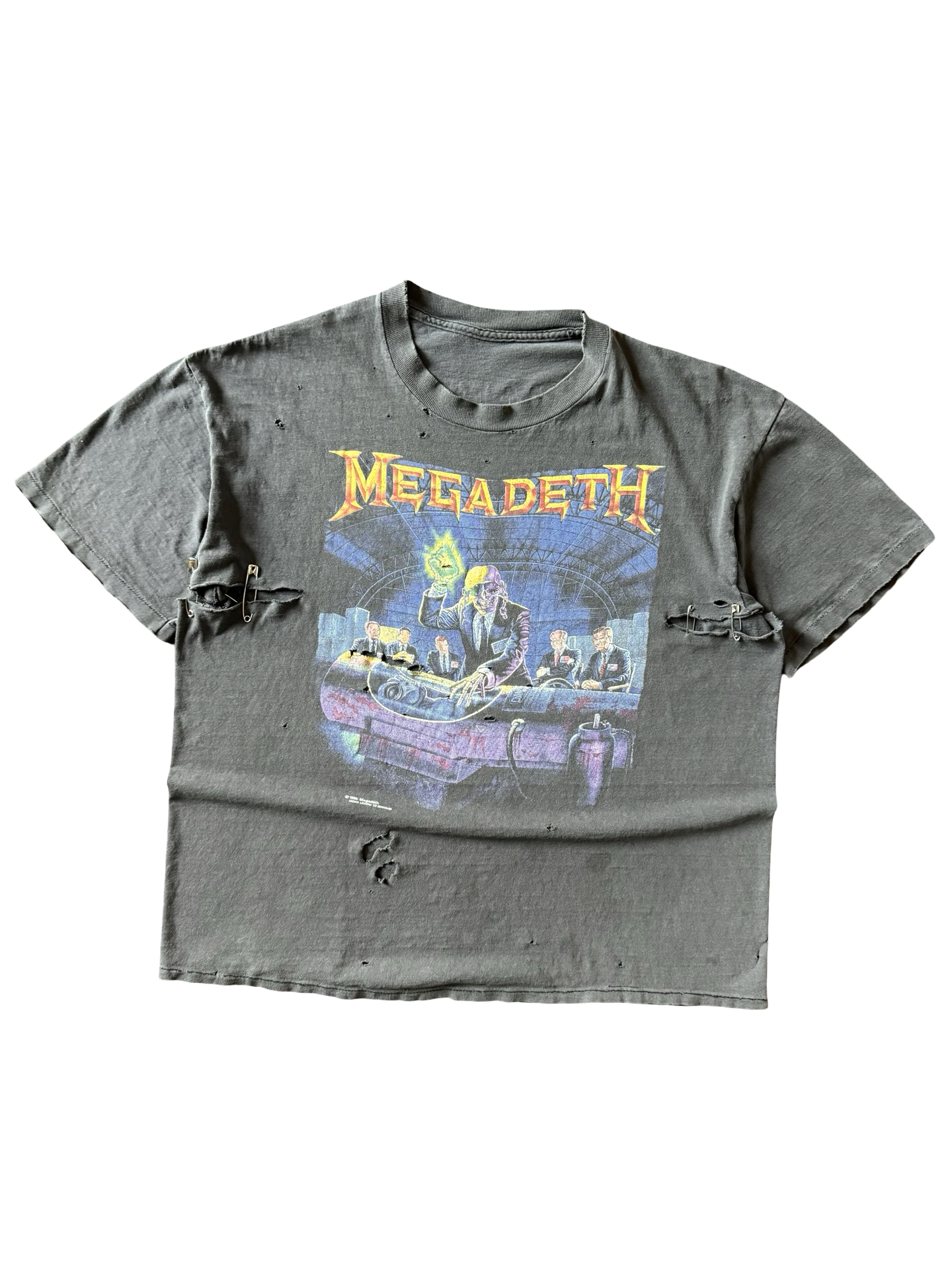 1990 faded & distressed megadeth "rust in peace" tour band shirt