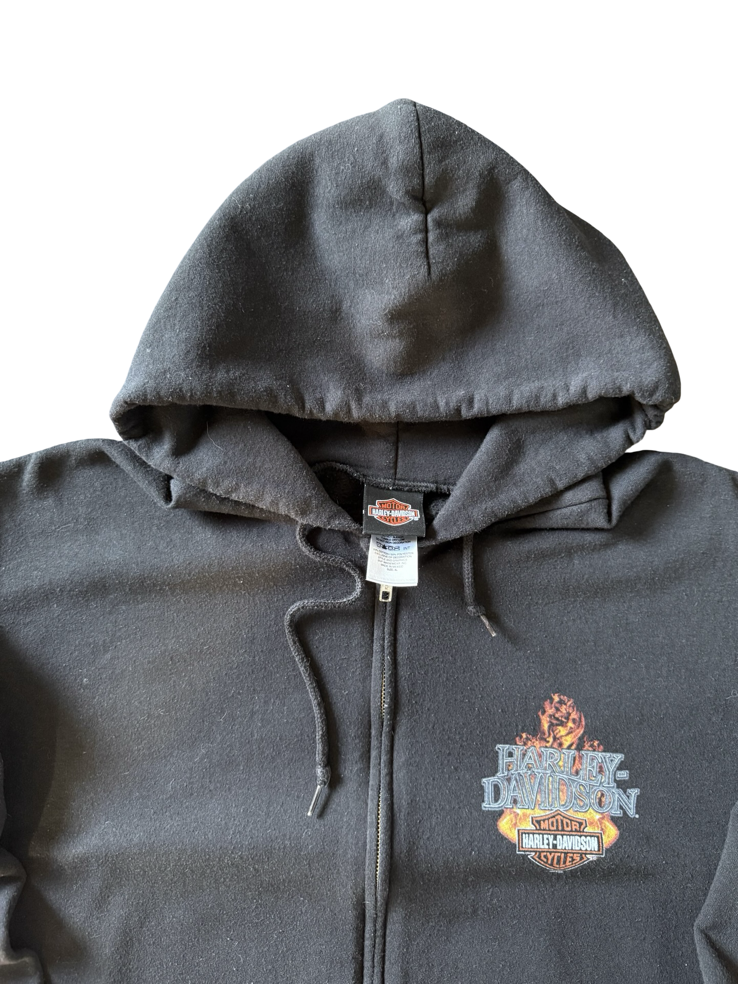 2000s Harley Davidson "flame sleeves" biker hoodie (XL)