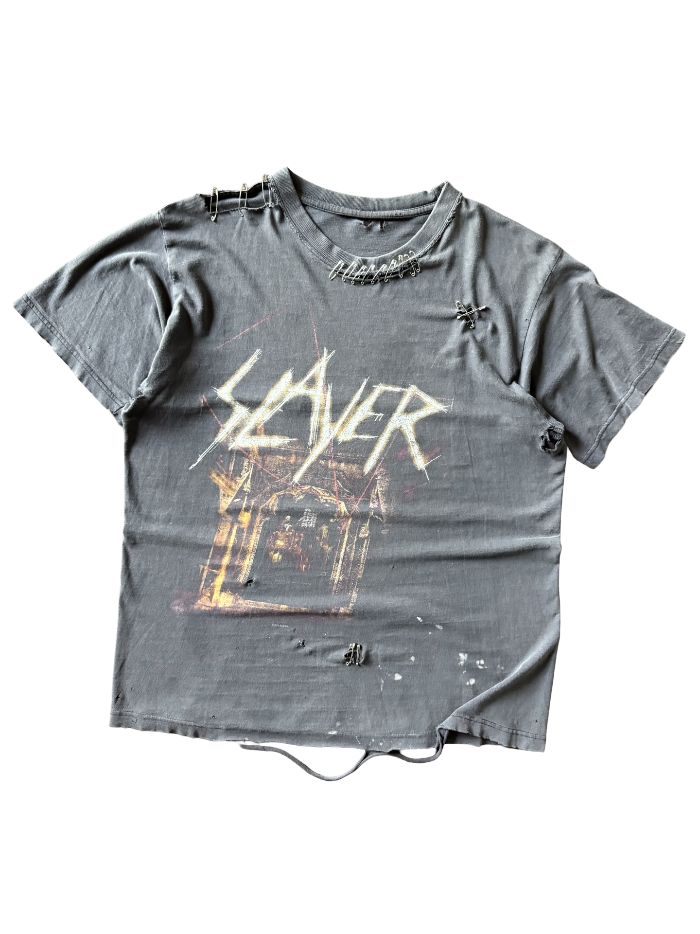 2001 faded & distressed euro Slayer "god hates us all" band shirt