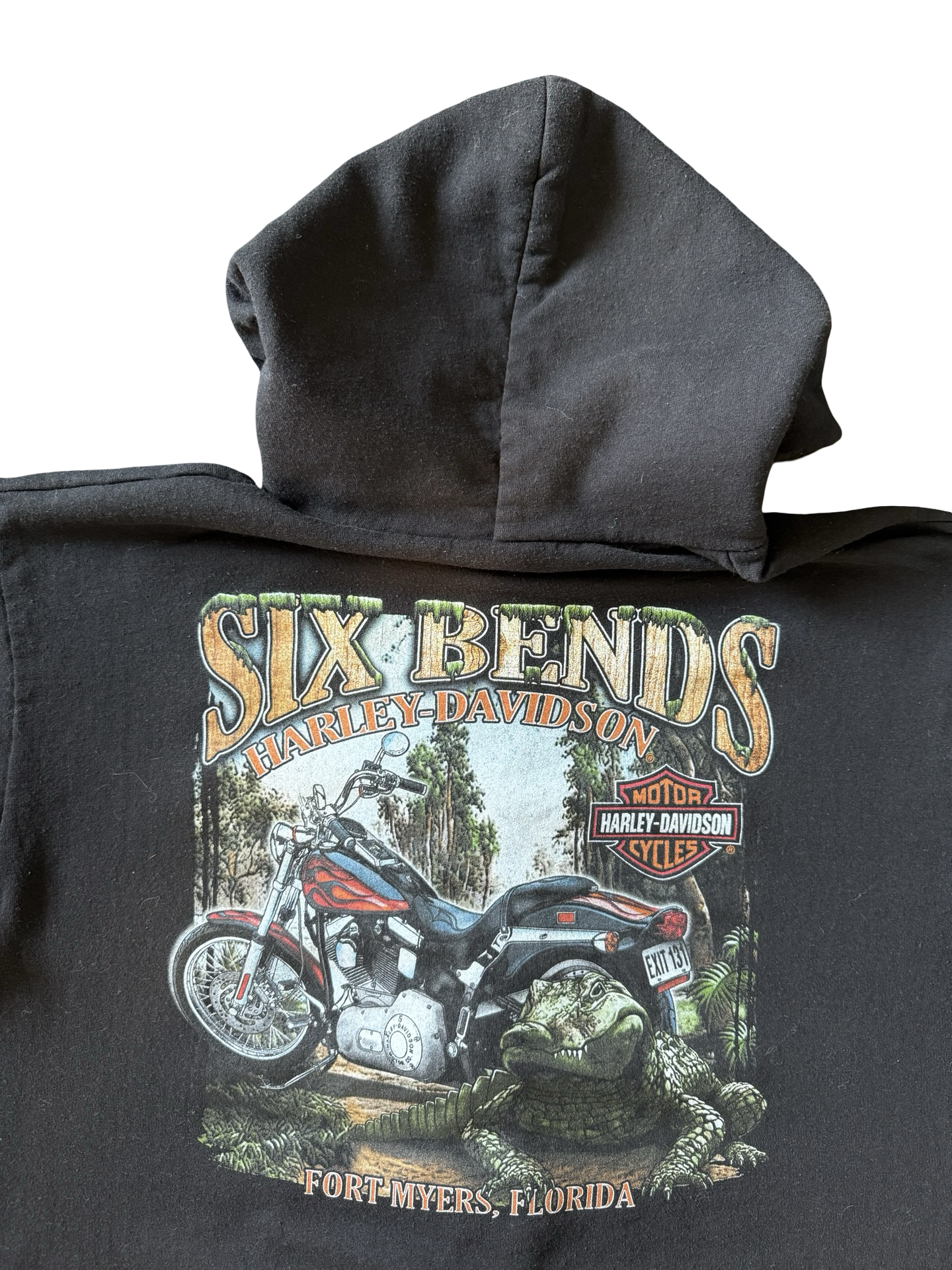 2000s Harley Davidson "flame sleeves" biker hoodie (XL)