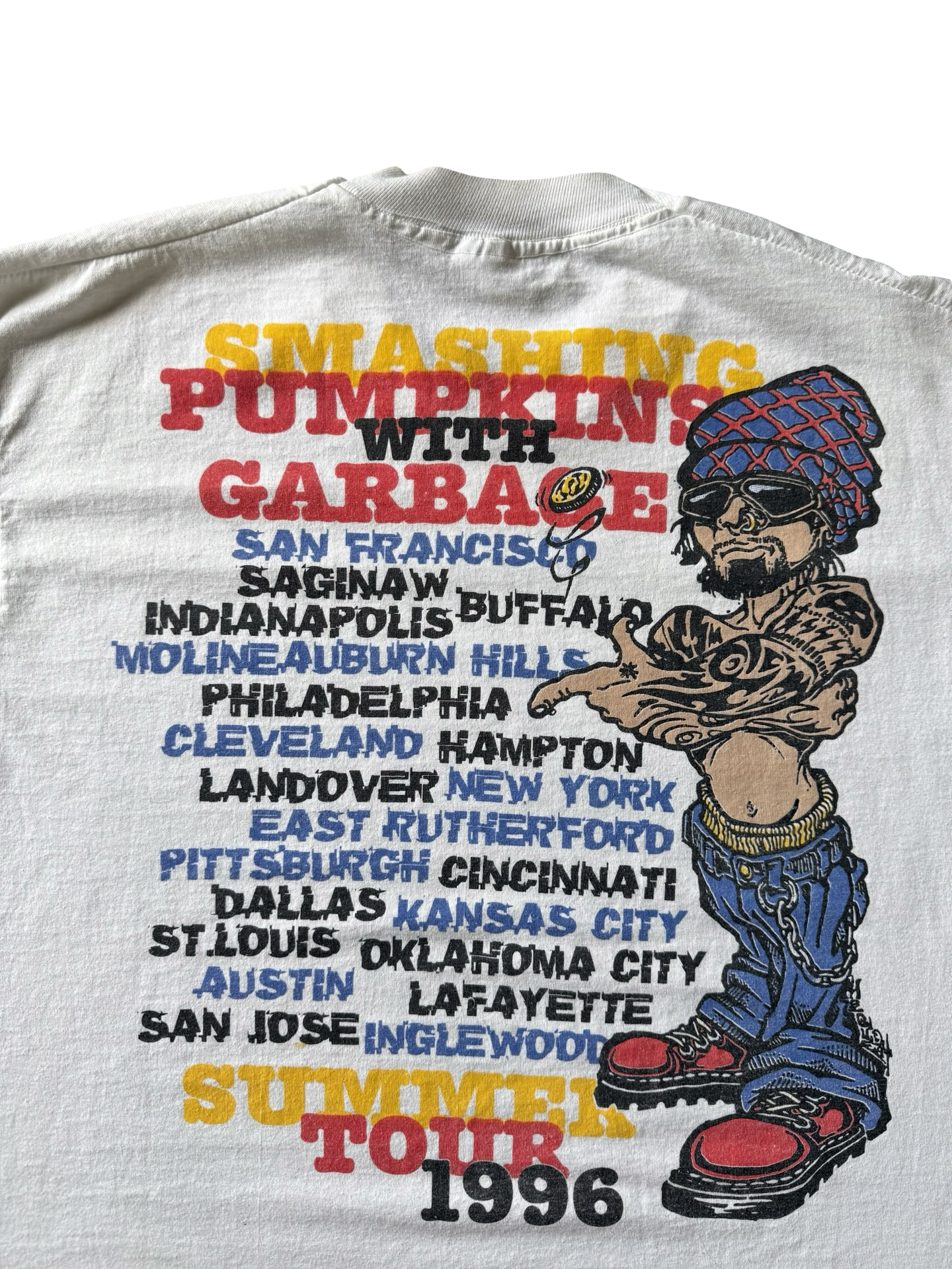 1996 rare Smashing Pumpkins "summer tour w/ Garbage" band shirt