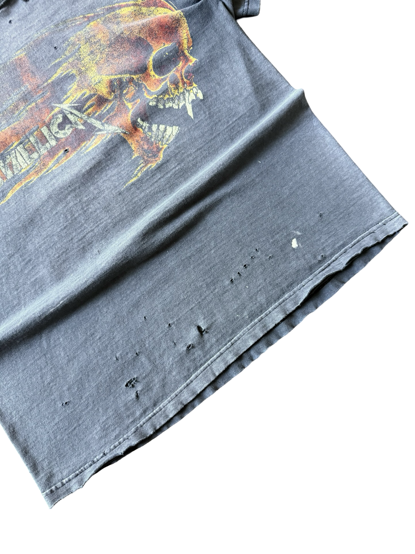 1994 faded & distressed Metallica pushead "flaming skull" band shirt