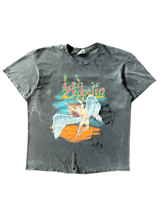 1990 faded & distressed Led Zeppelin "fallen angel" band shirt