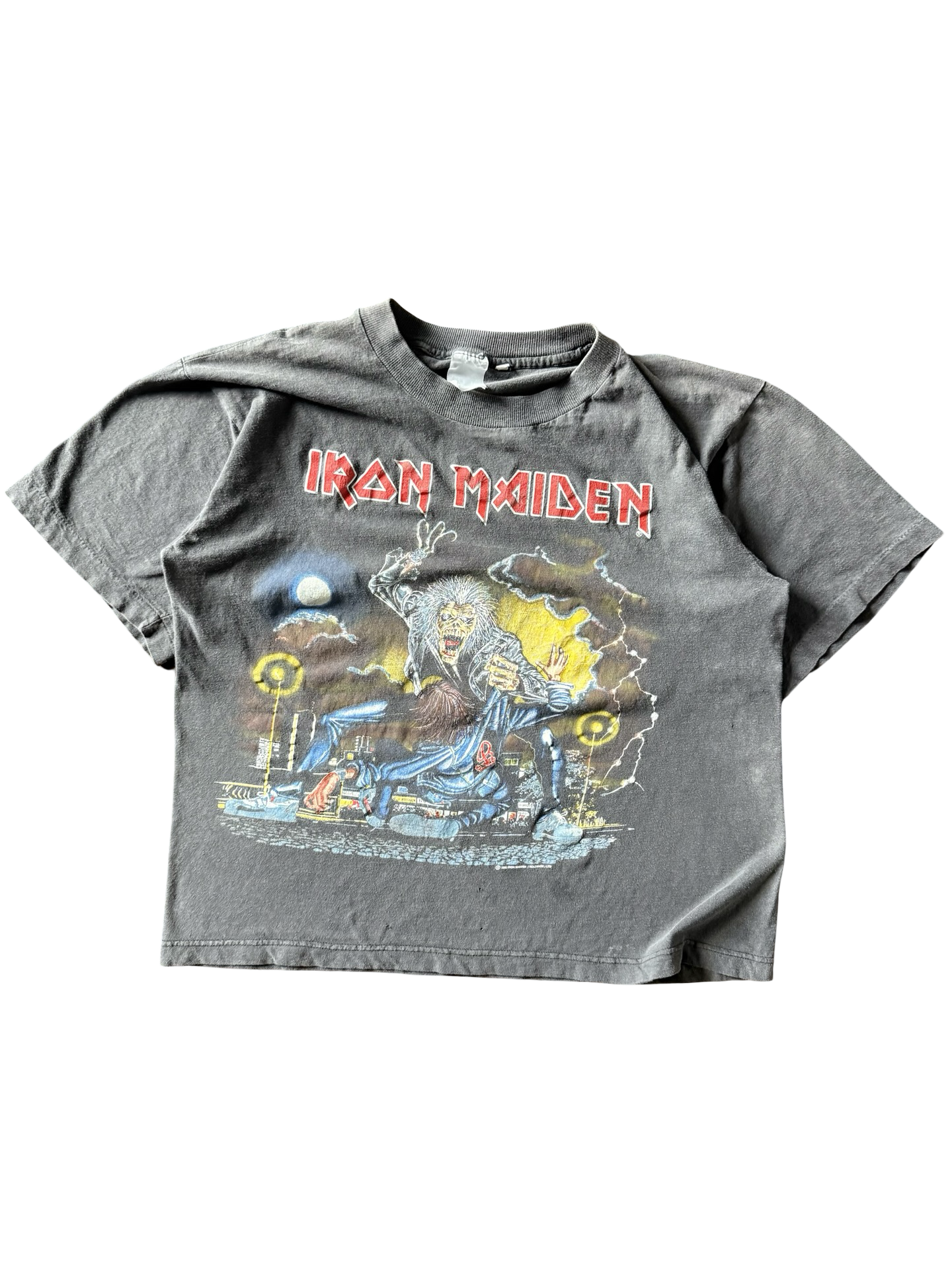 1990 faded Iron Maiden "no prayer on the road" tour shirt