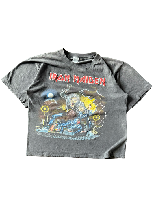 1990 faded Iron Maiden "no prayer on the road" tour shirt
