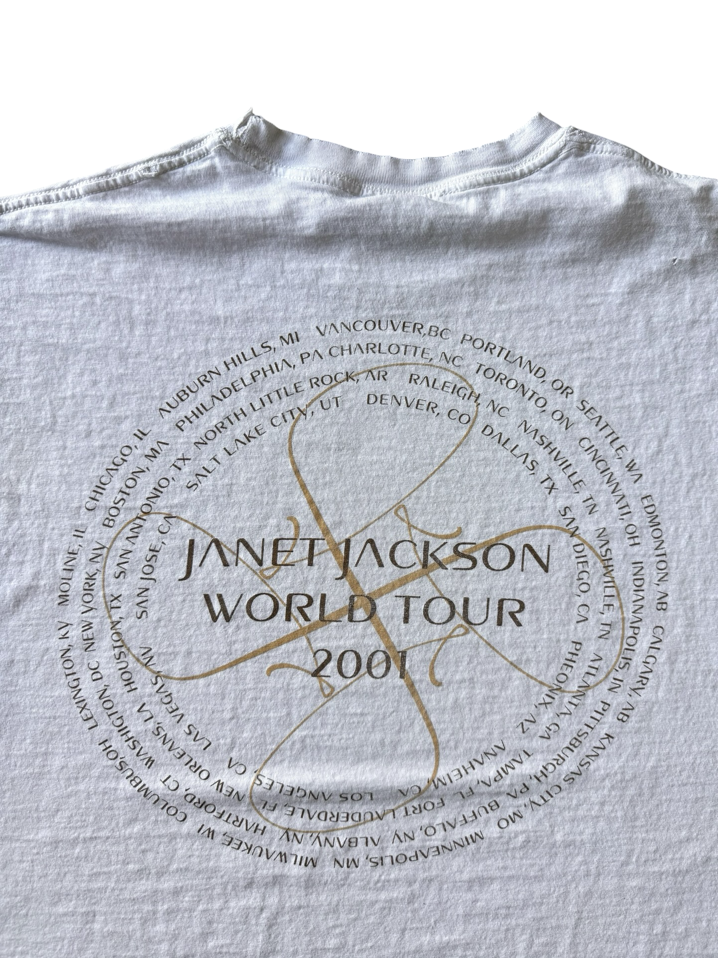 2001 Janet Jackson "world tour" music shirt