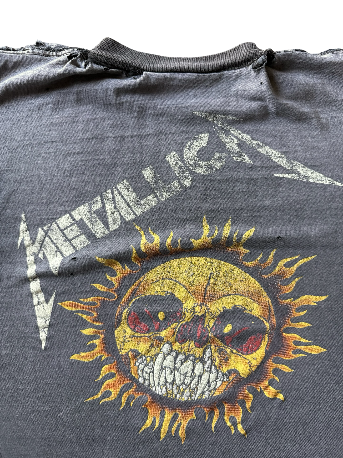 1994 faded & distressed Metallica pushead "flaming skull" band shirt