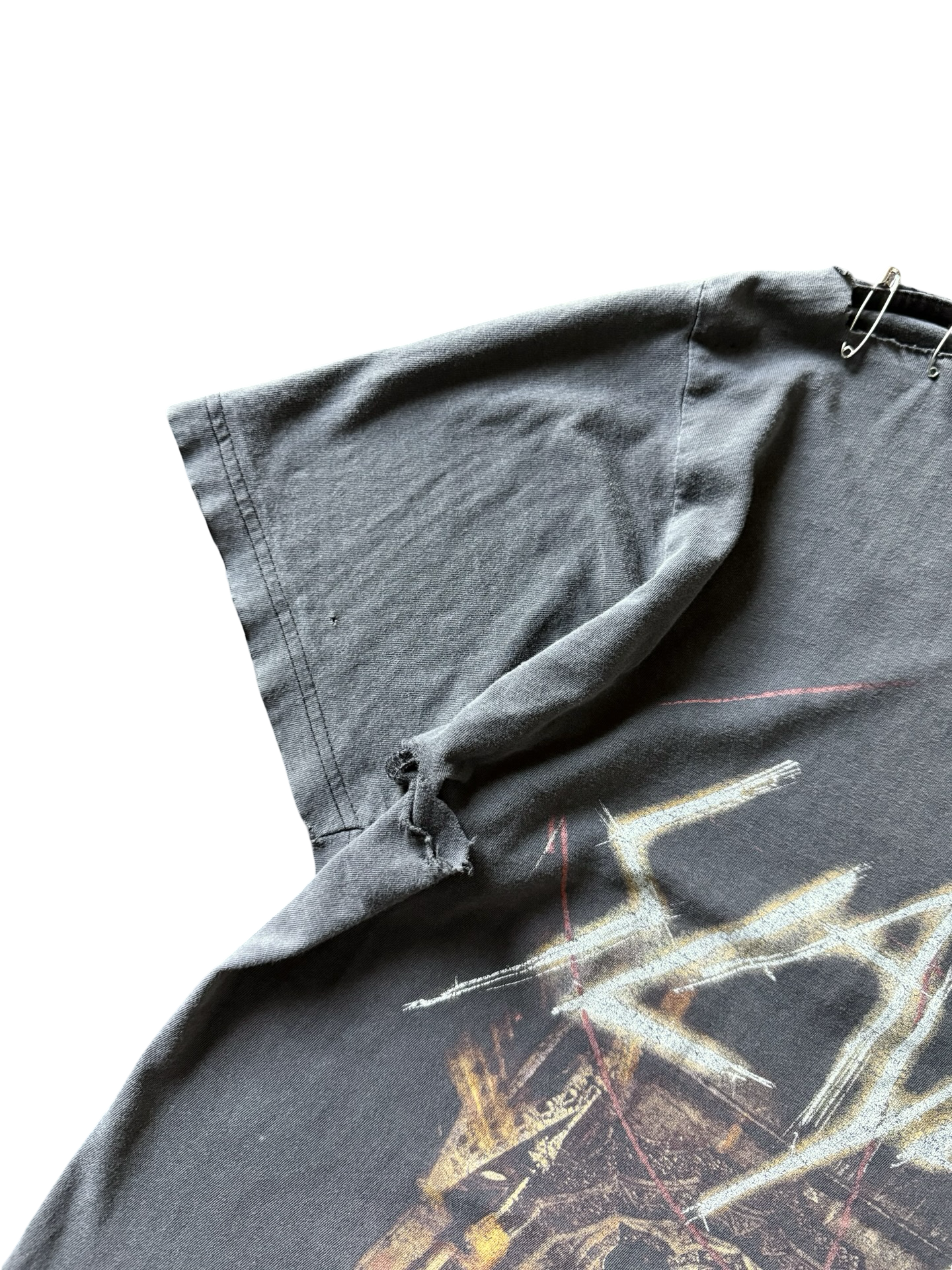 2001 faded & distressed euro Slayer "god hates us all" band shirt