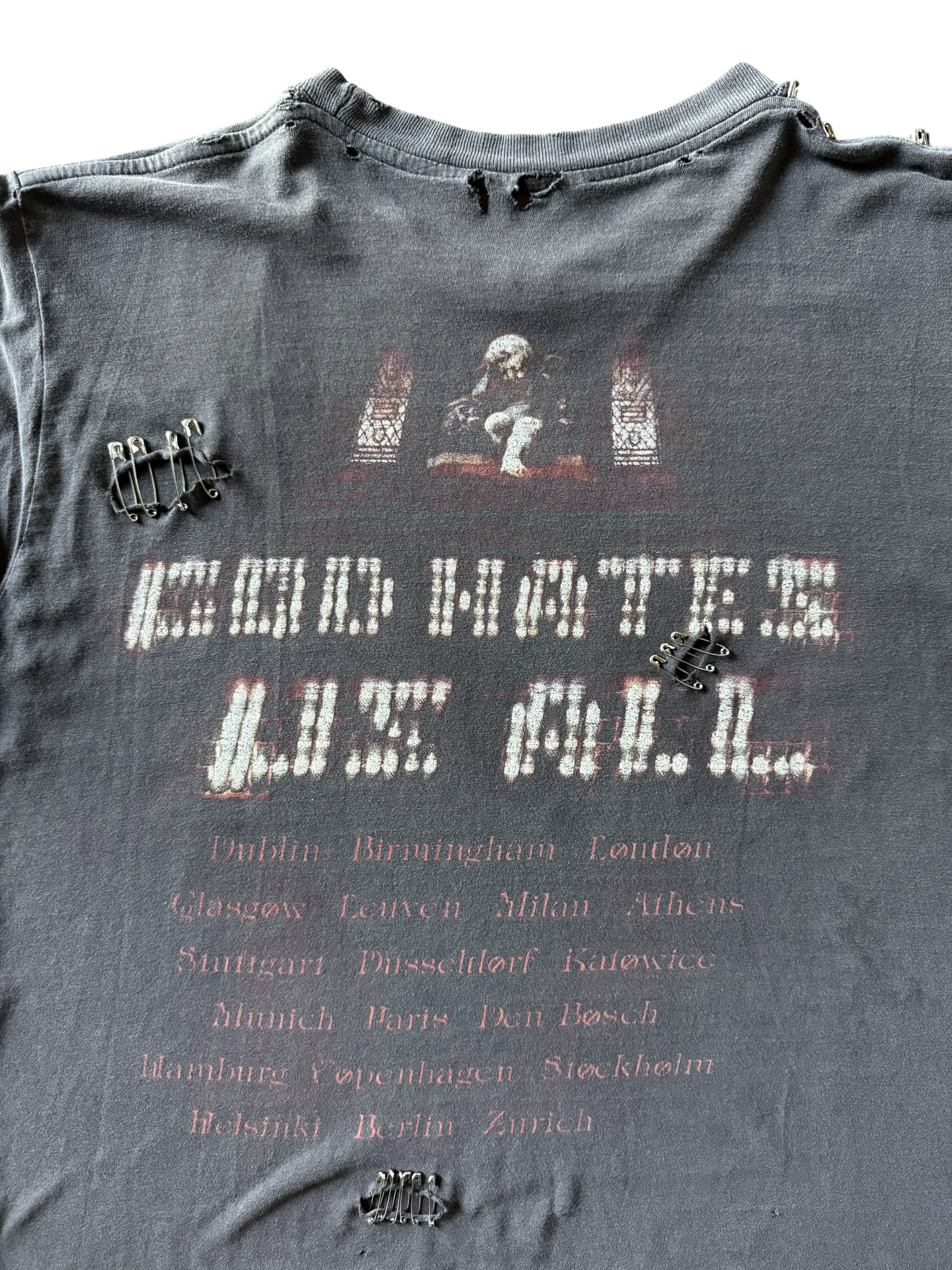 2001 faded & distressed euro Slayer "god hates us all" band shirt
